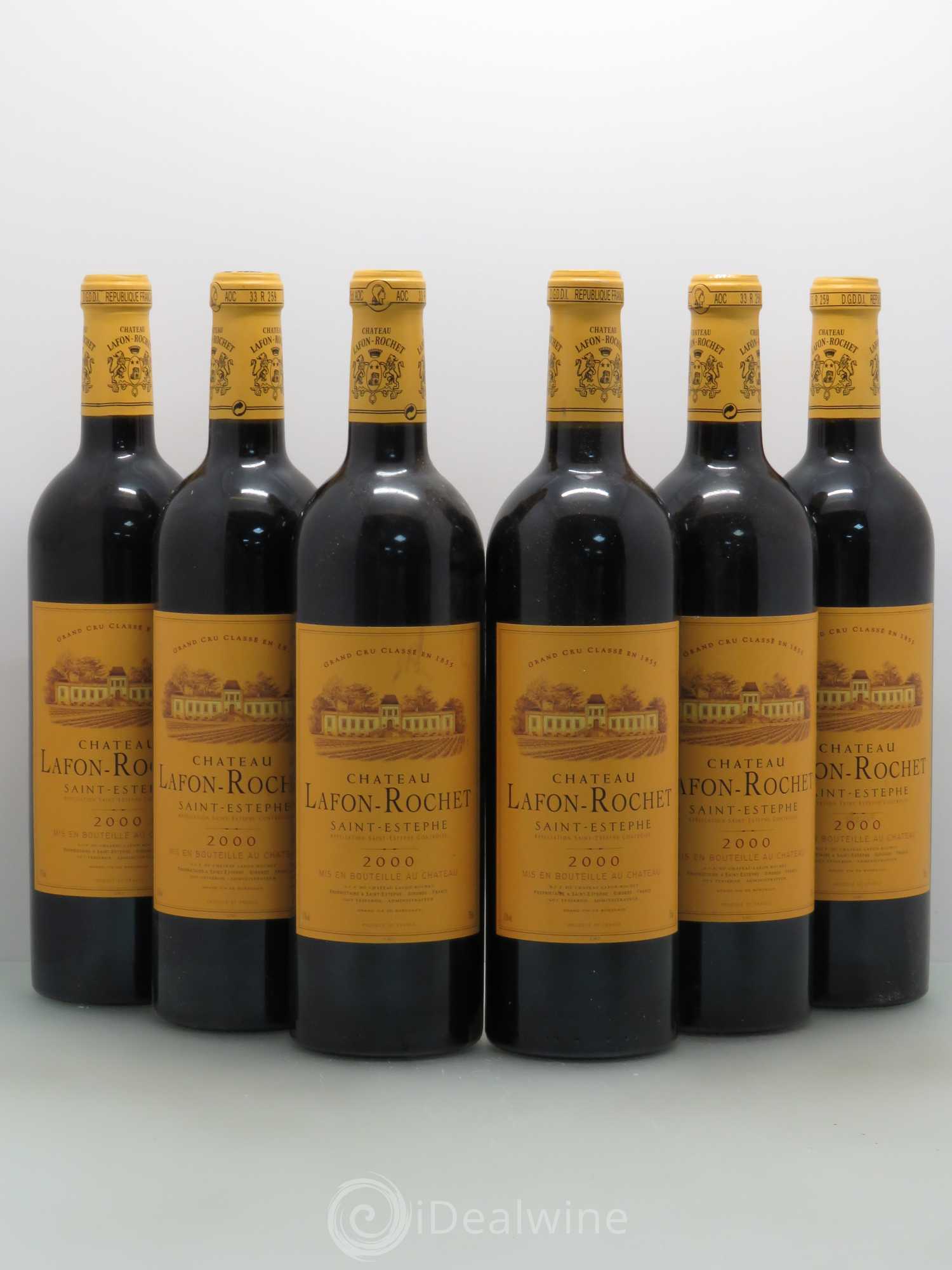 Château Lafon Rochet 4ème Grand Cru Classé 2000 - Lot de 6 bouteilles - 0