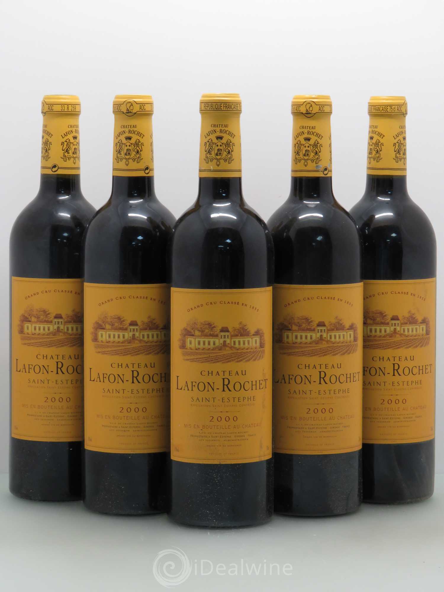 Château Lafon Rochet 4ème Grand Cru Classé 2000 - Lot de 5 bouteilles - 0