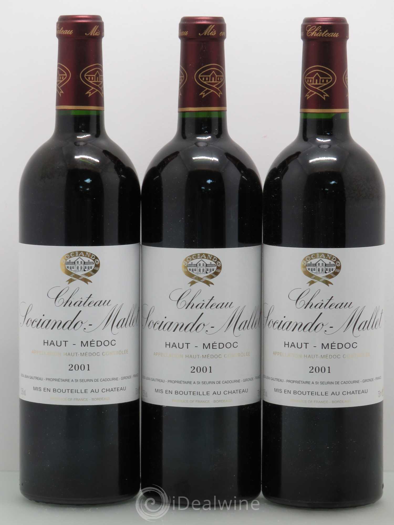 Château Sociando Mallet 2001 - Lot de 12 bouteilles - 1