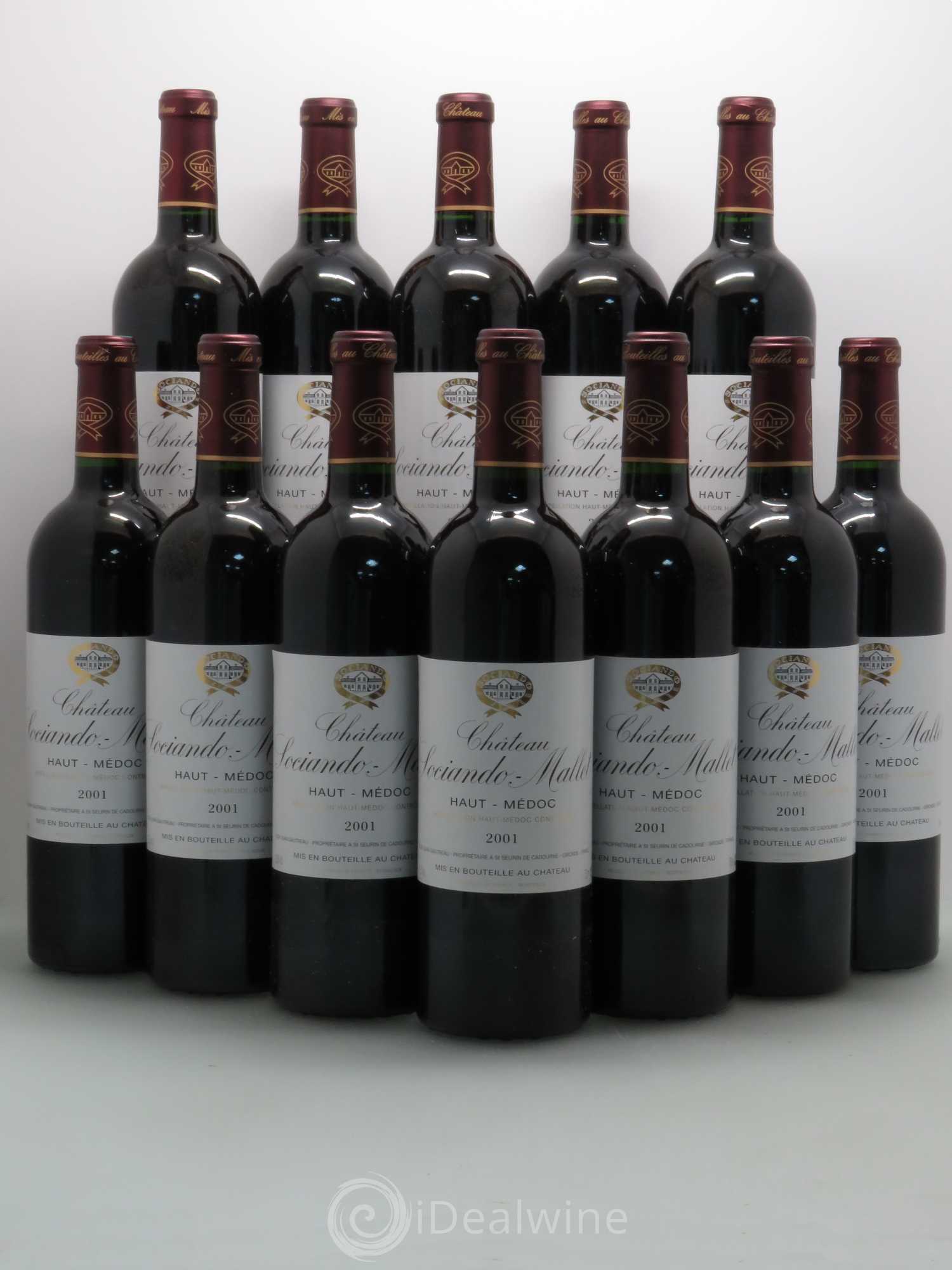 Château Sociando Mallet 2001 - Lot de 12 bouteilles - 0