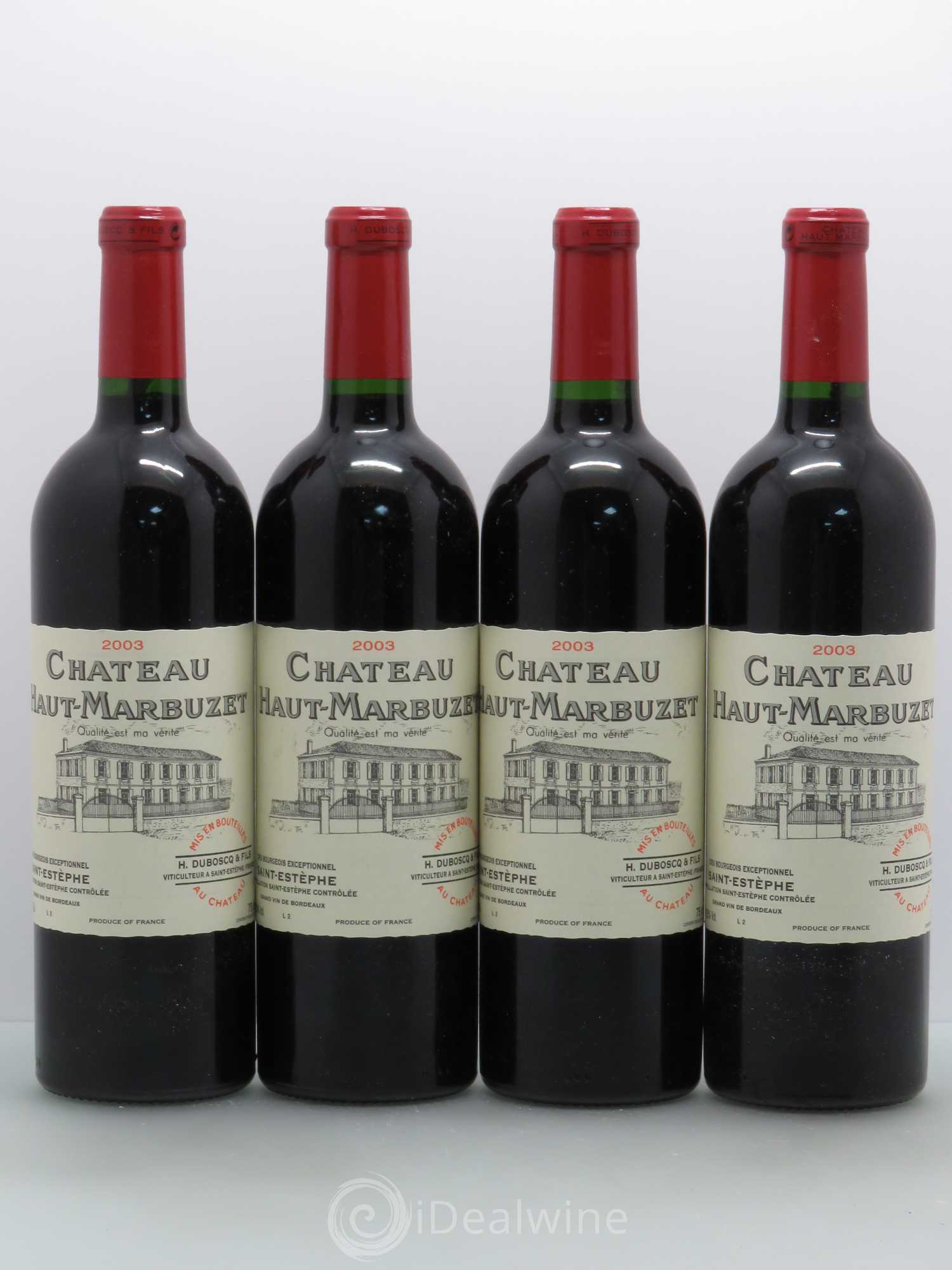 Château Haut Marbuzet 2003 - Lot de 4 bouteilles - 0