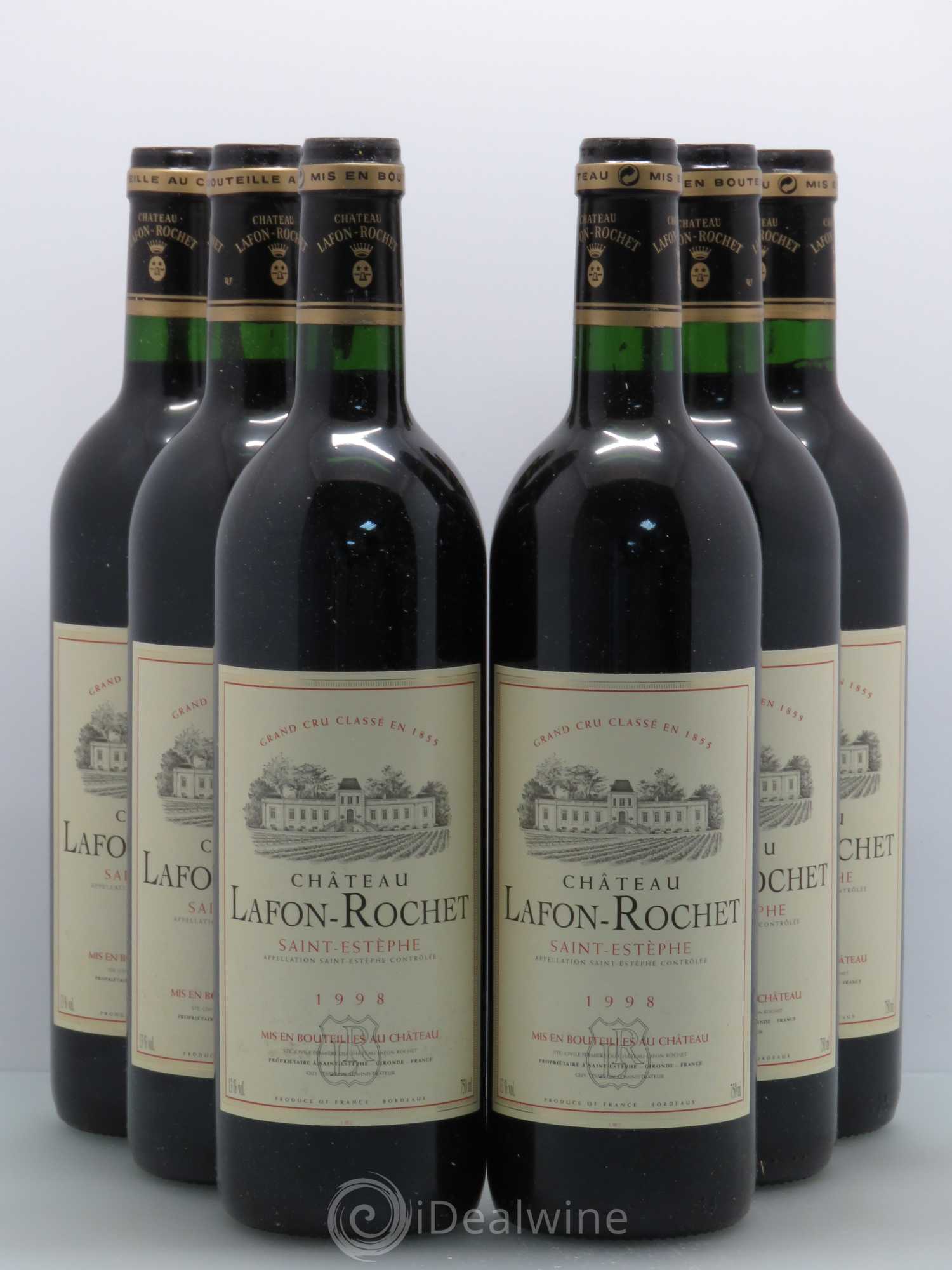 Château Lafon Rochet 4ème Grand Cru Classé 1998 - Lot de 6 bouteilles - 0