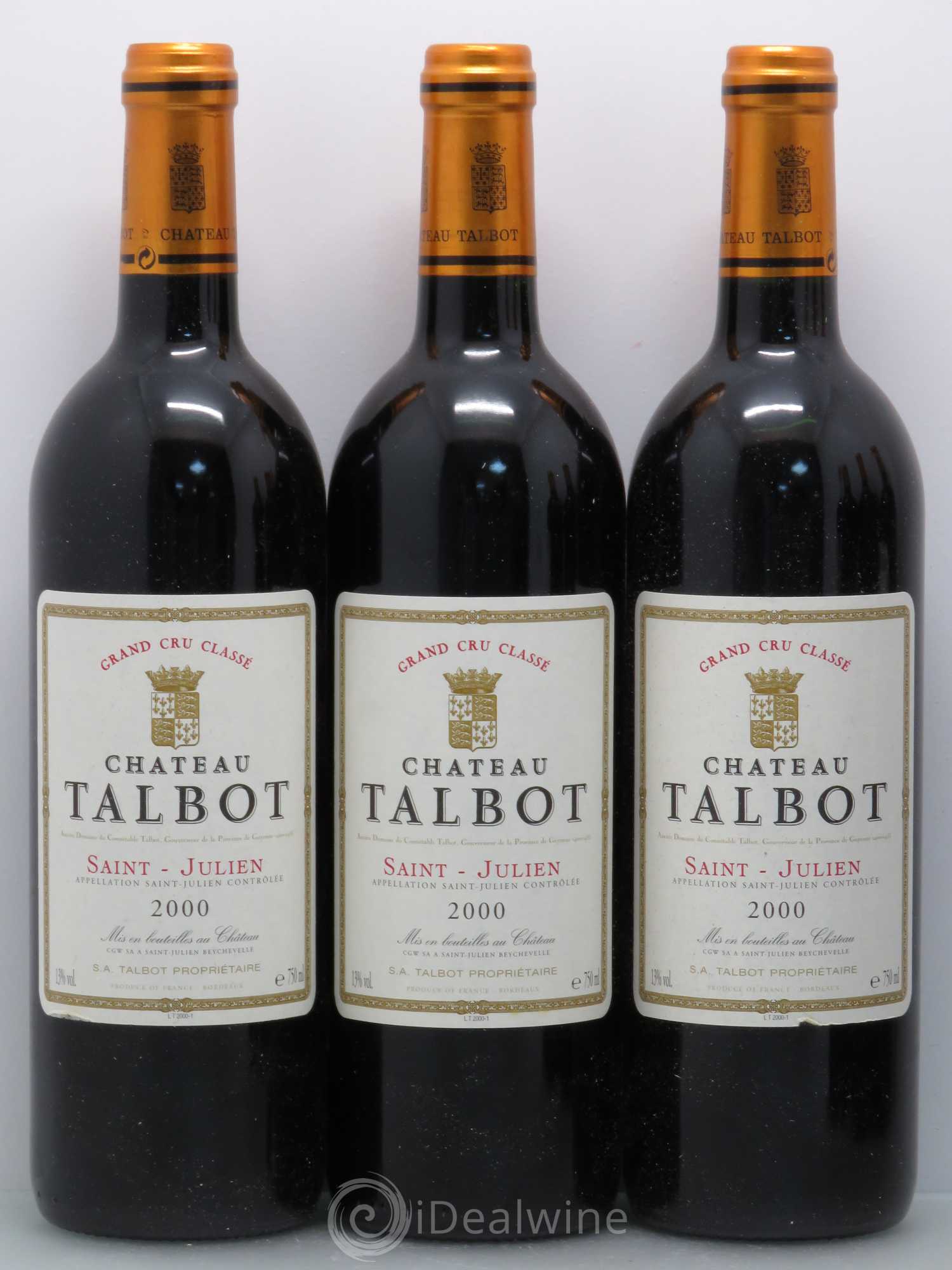 Château Talbot 4ème Grand Cru Classé 2000 - Lot de 6 bouteilles - 1
