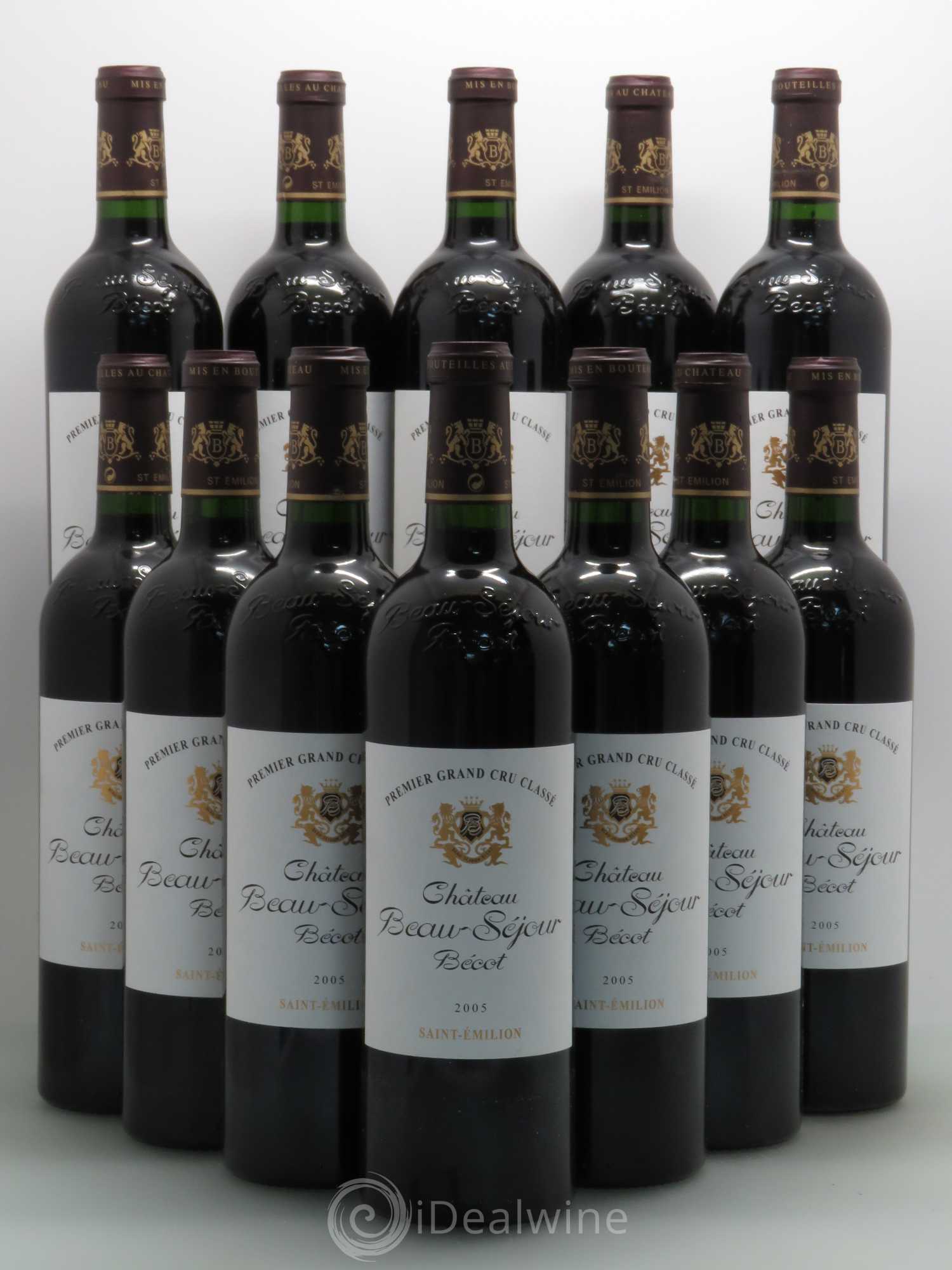 Château Beau-Séjour Bécot 1er Grand Cru Classé B 2005 - Lot de 12 bouteilles - 0
