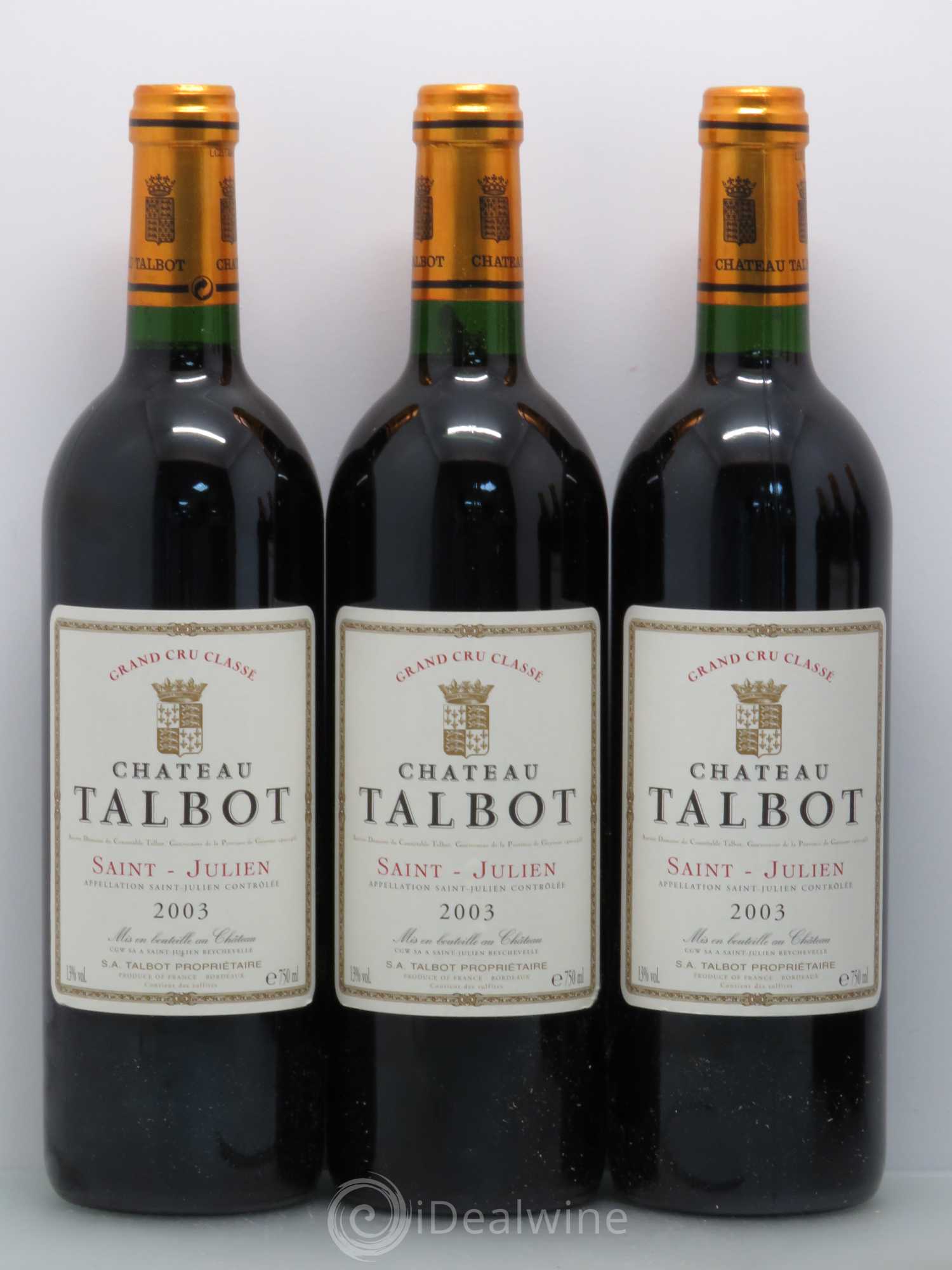 Château Talbot 4ème Grand Cru Classé 2003 - Lot de 6 bouteilles - 1