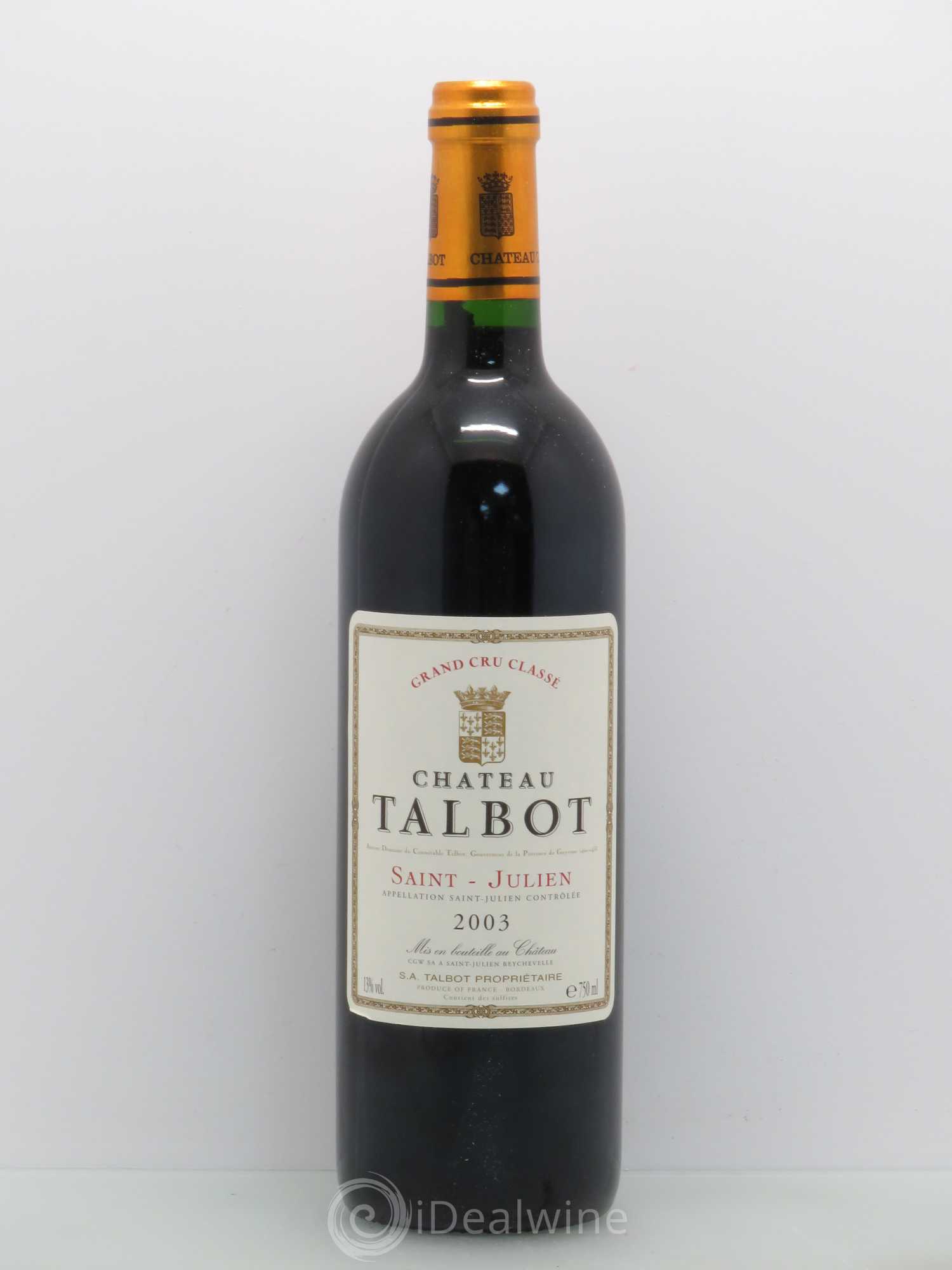 Château Talbot 4ème Grand Cru Classé 2003 - Lot de 1 bouteille - 0