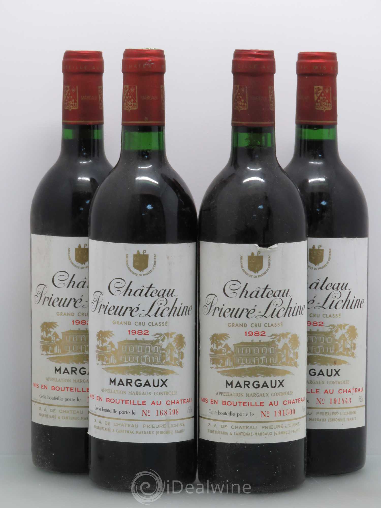 Château Prieuré Lichine 4ème Grand Cru Classé 1982 - Lot de 4 bouteilles - 0