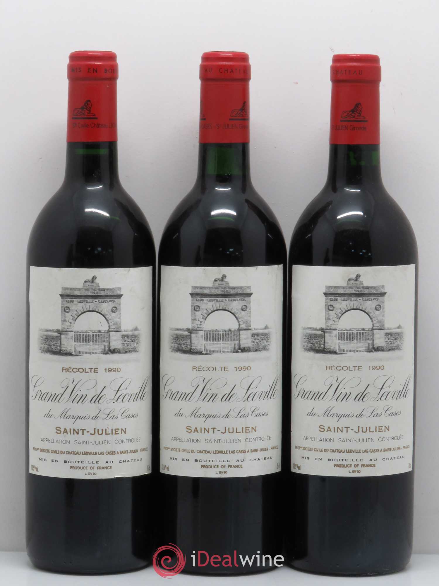 Château Léoville Las Cases 2ème Grand Cru Classé 1990 - Lot de 3 bouteilles - 0