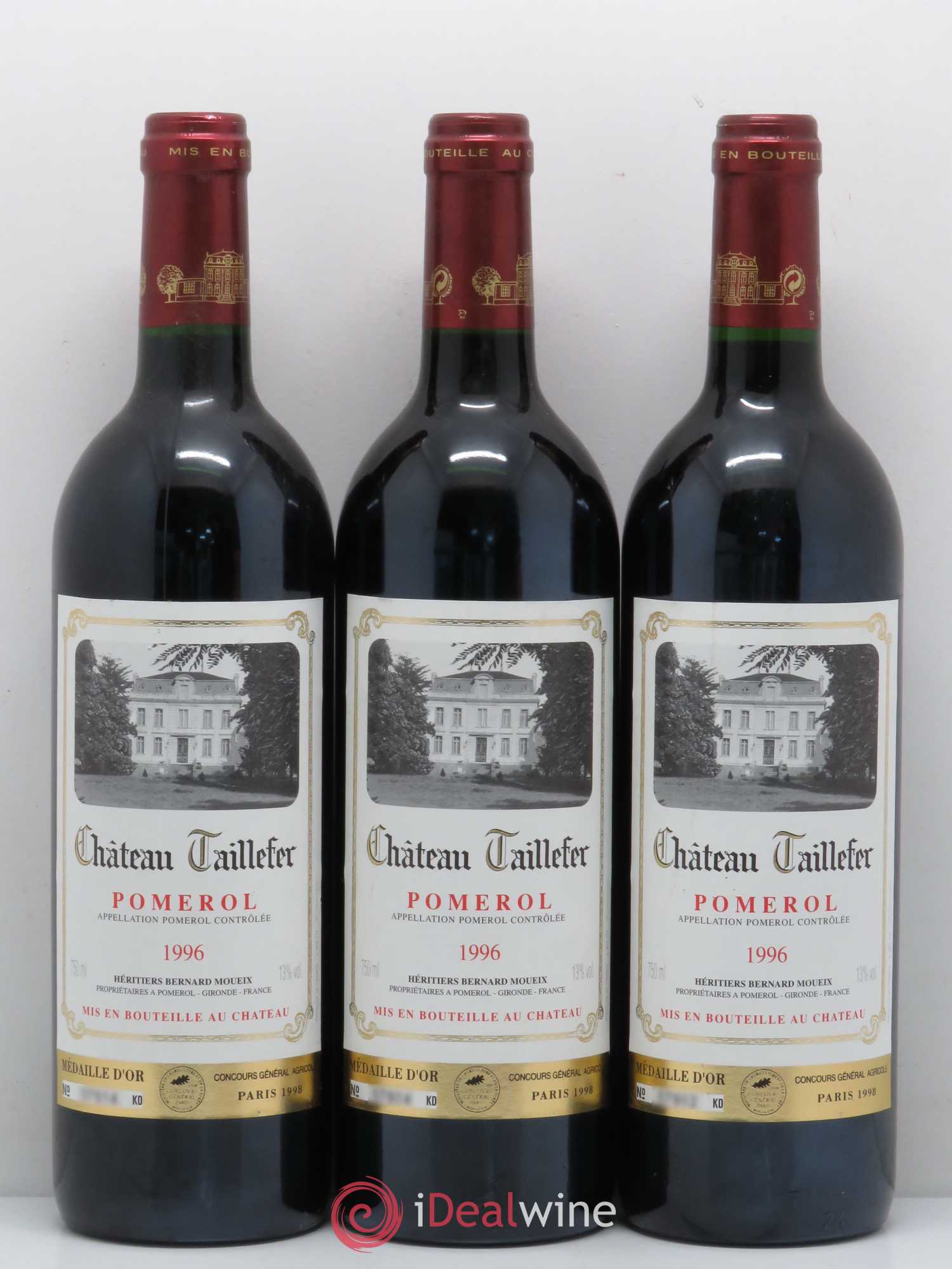 Château Taillefer 1996 - Lot de 3 bouteilles - 0