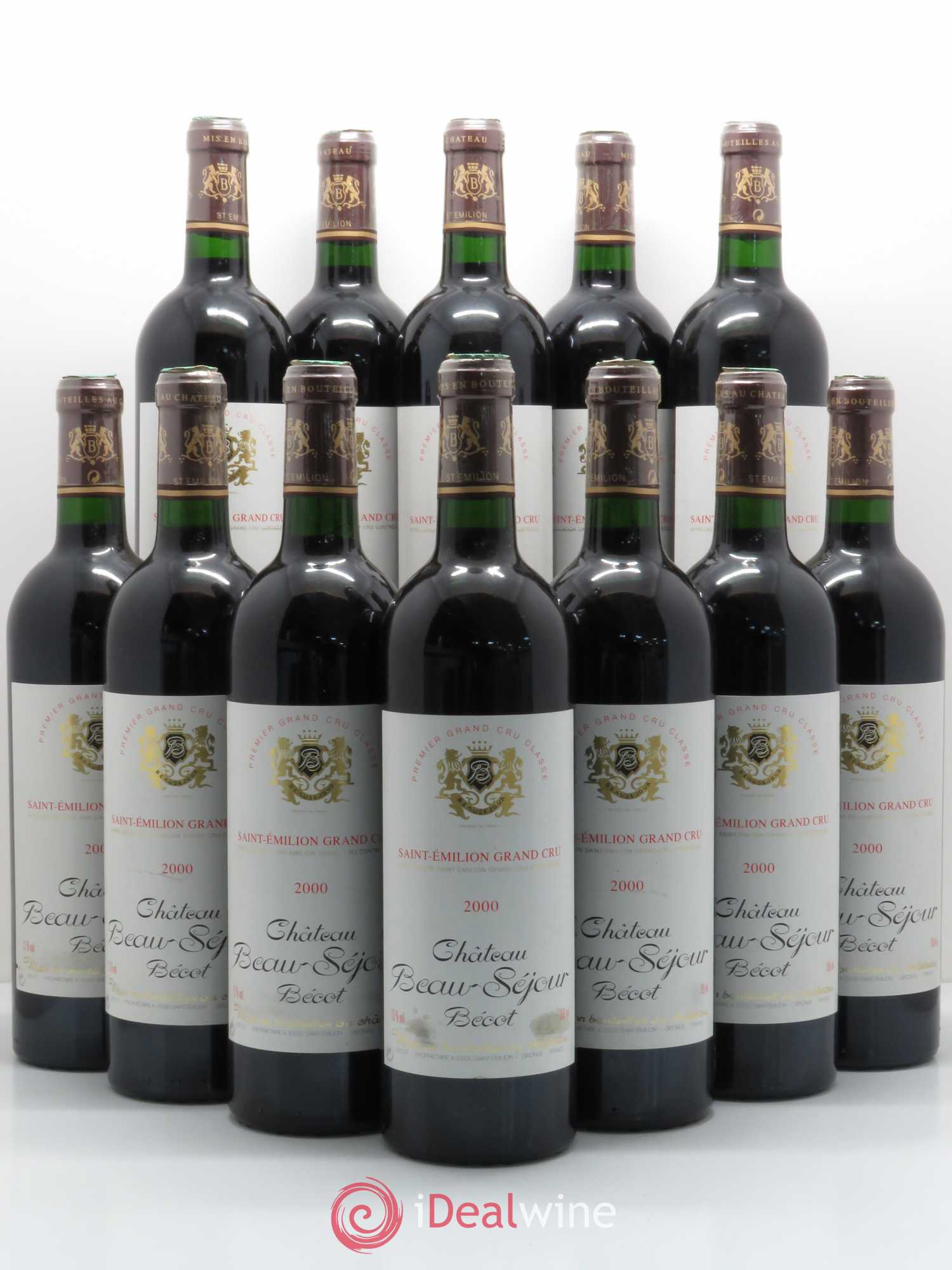 Château Beau-Séjour Bécot 1er Grand Cru Classé B 2000 - Lot de 12 bouteilles - 0