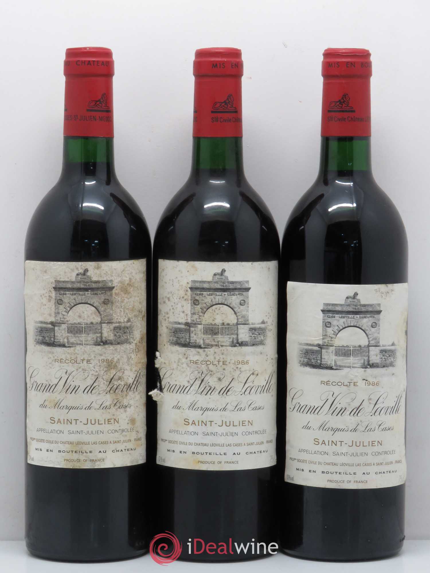 Château Léoville Las Cases 2ème Grand Cru Classé 1986 - Lot de 3 bouteilles - 0