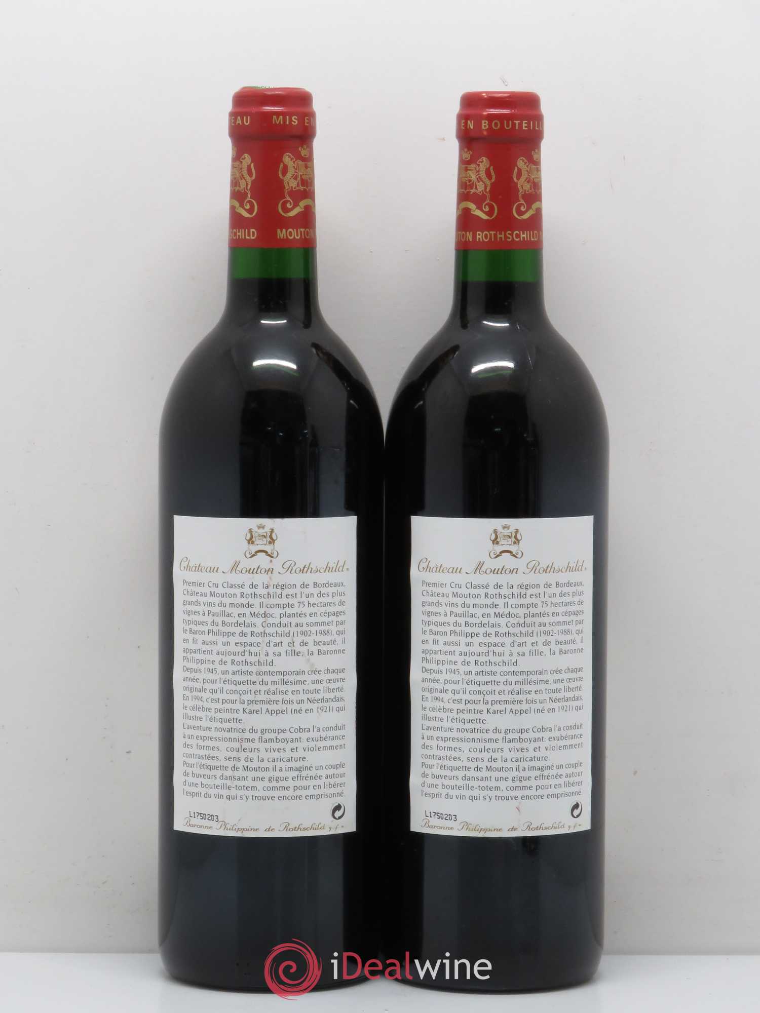 Château Mouton Rothschild 1er Grand Cru Classé 1994 - Lot de 2 bouteilles - 1
