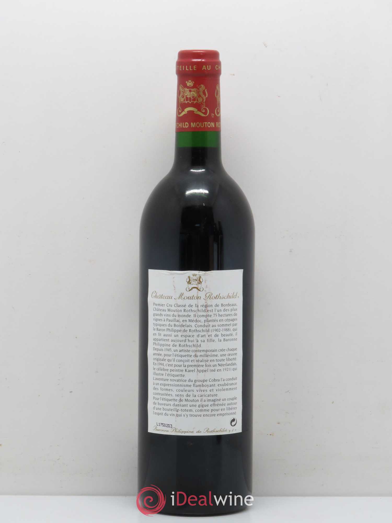 Château Mouton Rothschild 1er Grand Cru Classé 1994 - Lot de 1 bouteille - 1