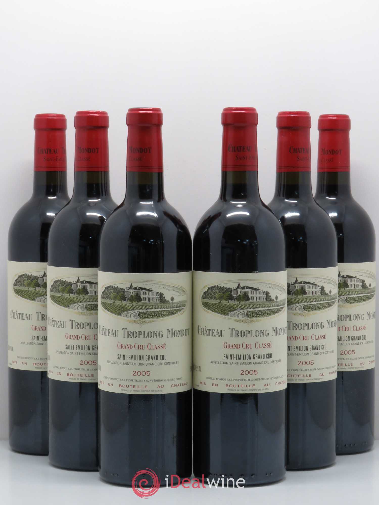 Château Troplong Mondot 1er Grand Cru Classé B 2005 - Lot de 6 bouteilles - 0