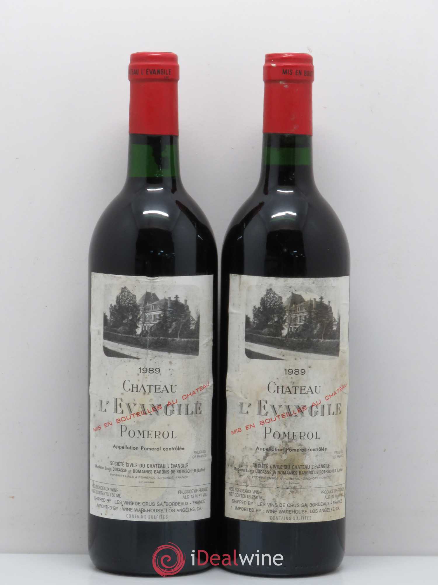 Château l' Évangile 1989 - Lot de 2 bouteilles - 0