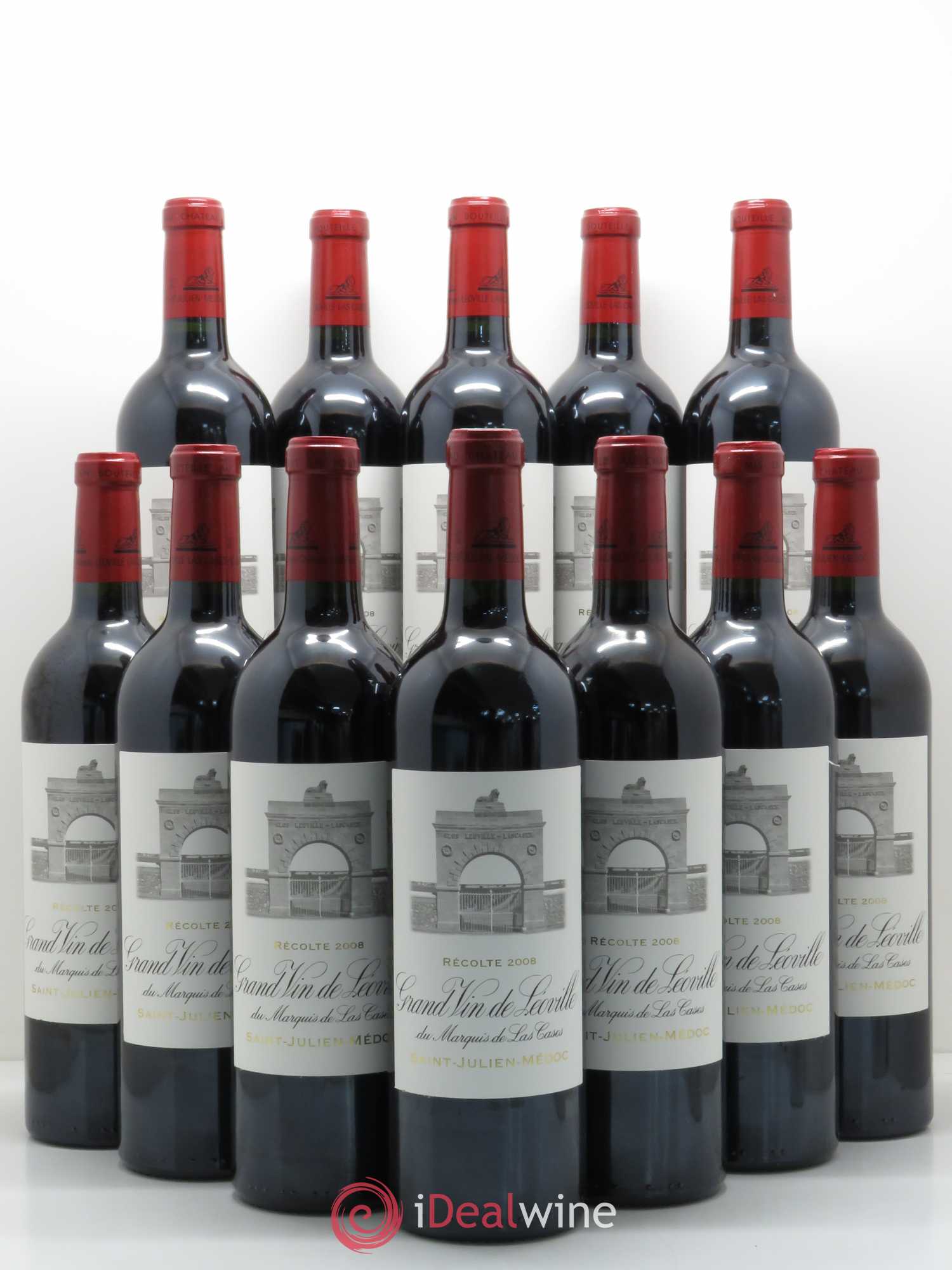 Château Léoville Las Cases 2ème Grand Cru Classé 2008 - Lot de 12 bouteilles - 0