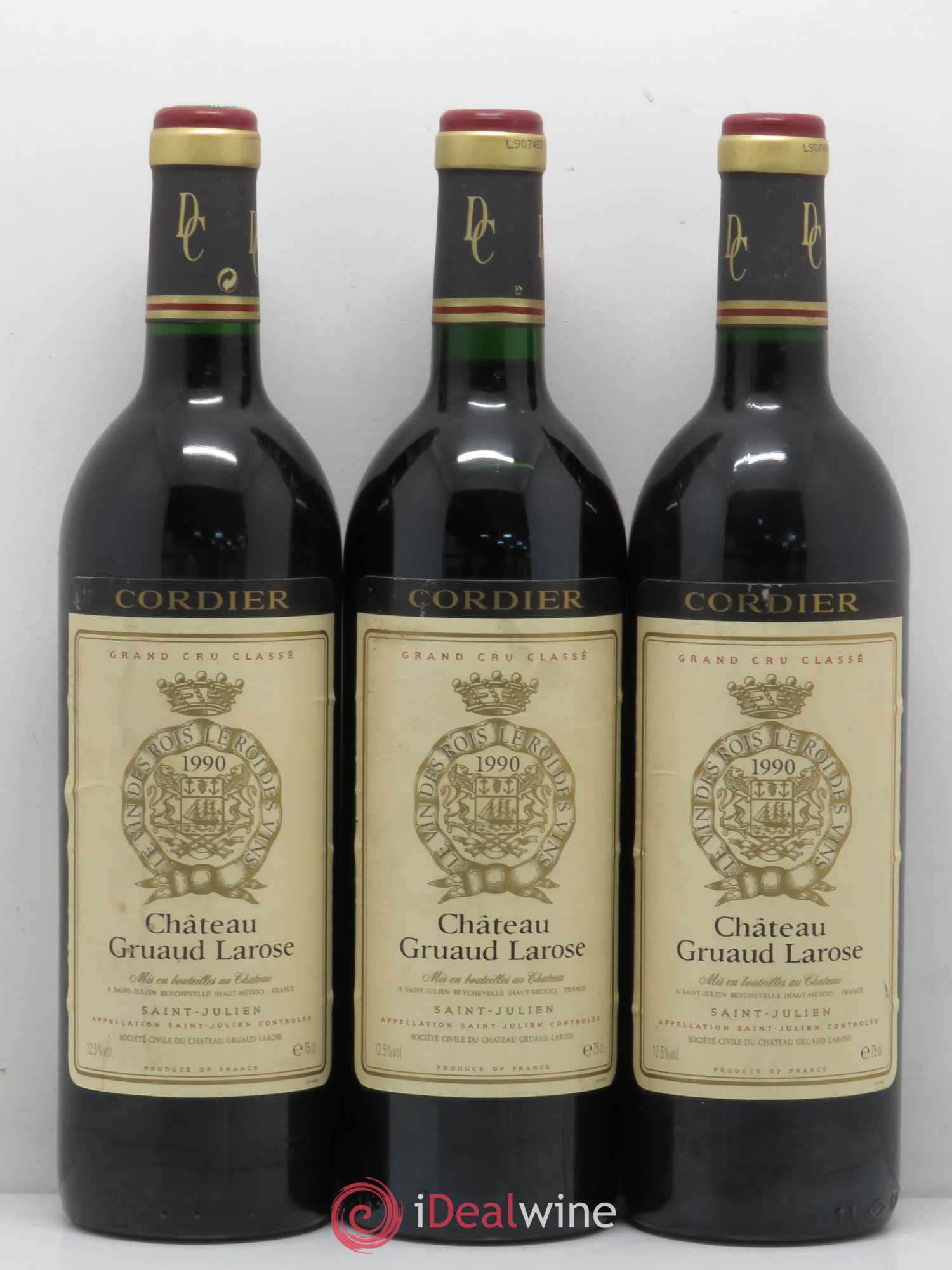 Château Gruaud Larose 2ème Grand Cru Classé 1990 - Lot de 3 bouteilles - 0