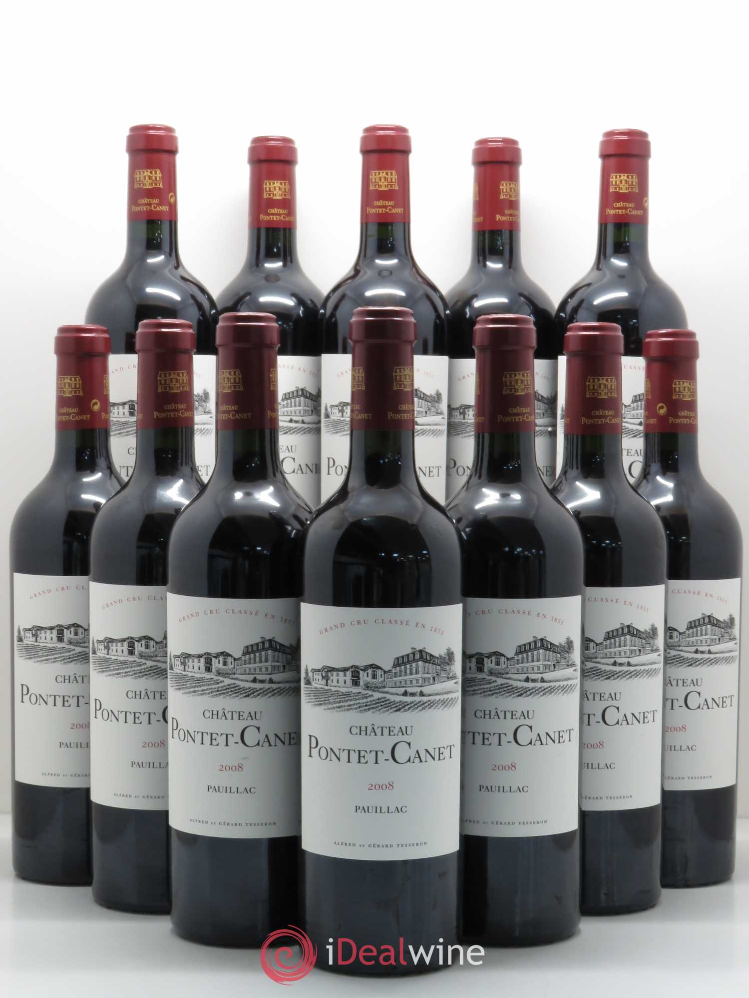 Château Pontet Canet 5ème Grand Cru Classé 2008 - Lot de 12 bouteilles - 0