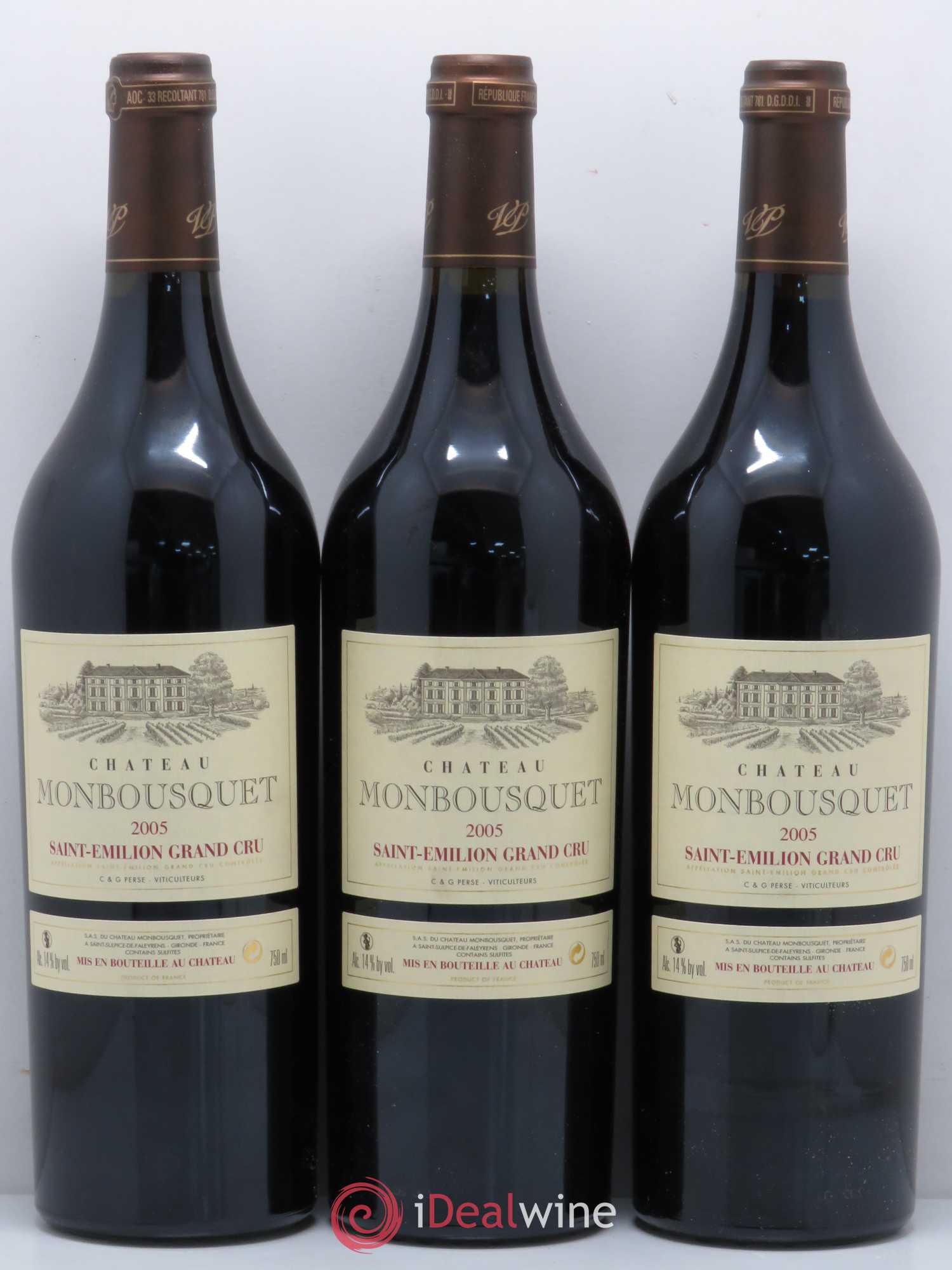 Château Monbousquet Grand Cru Classé 2005 - Lot de 3 bouteilles - 0