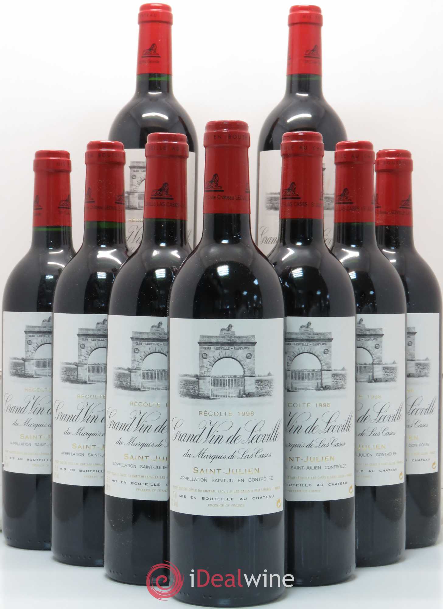 Château Léoville Las Cases 2ème Grand Cru Classé 1998 - Lot de 9 bouteilles - 0