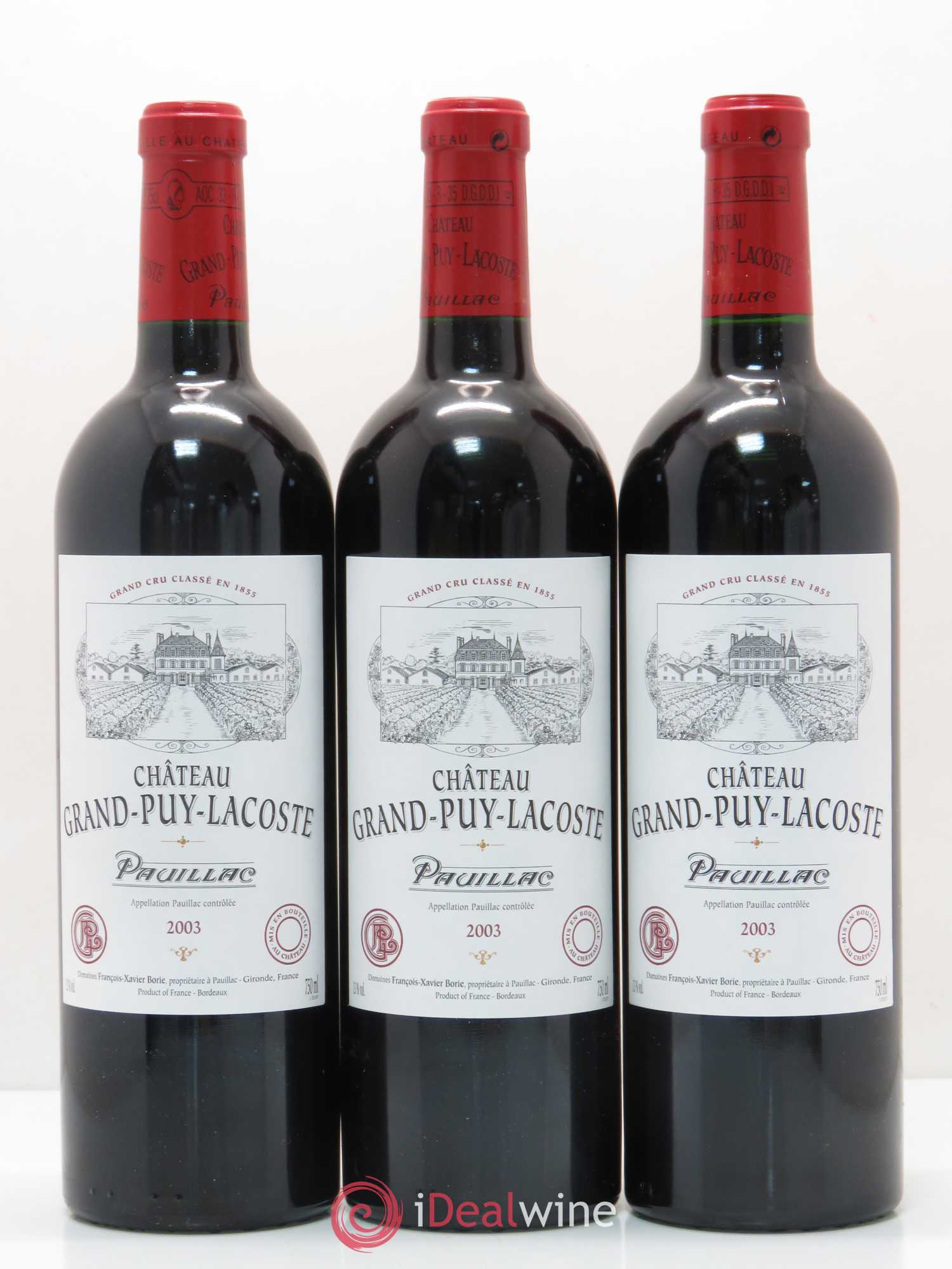 Château Grand Puy Lacoste 5ème Grand Cru Classé 2003 - Lot de 12 bouteilles - 1