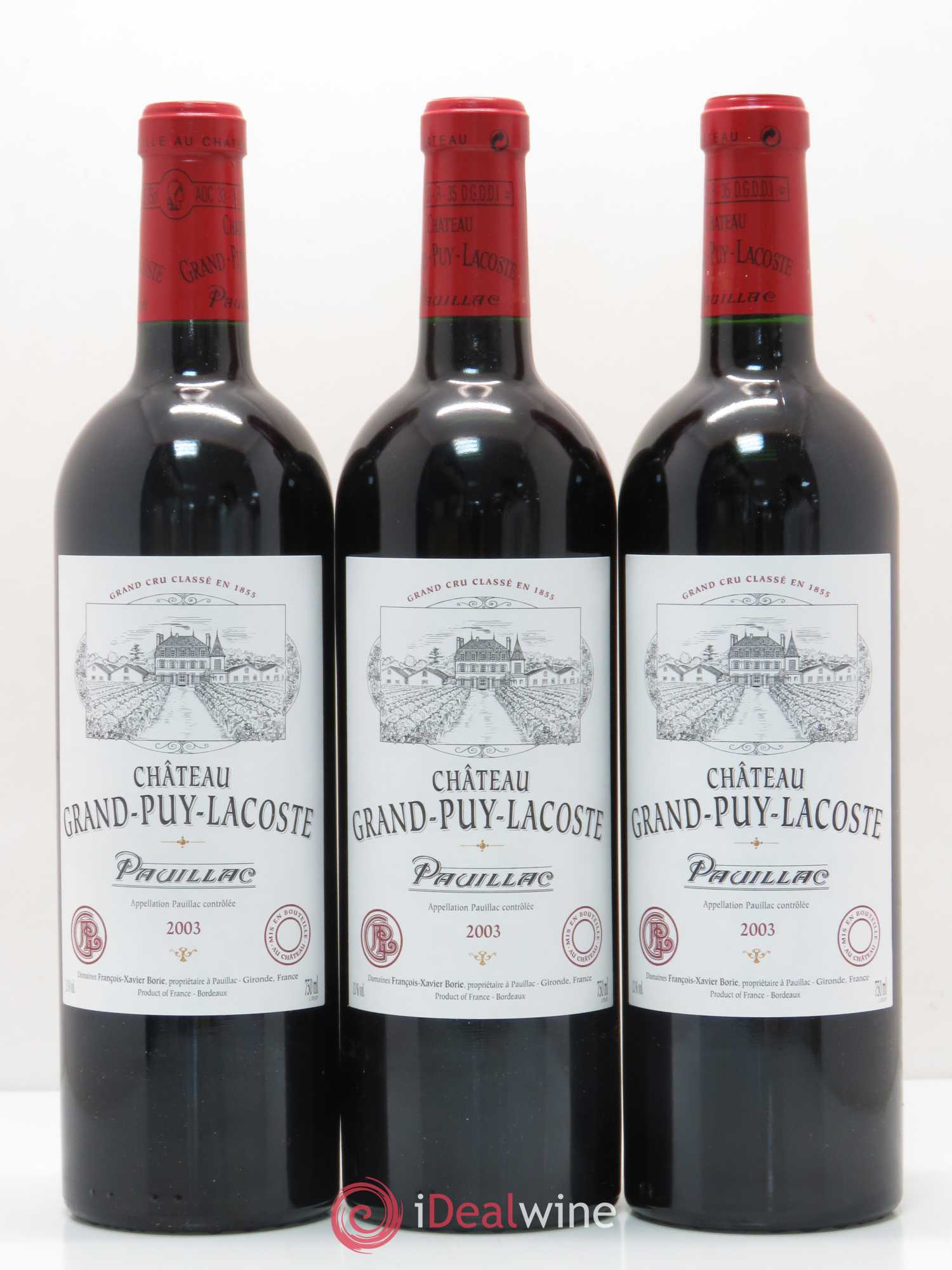Château Grand Puy Lacoste 5ème Grand Cru Classé 2003 - Lot de 12 bouteilles - 2