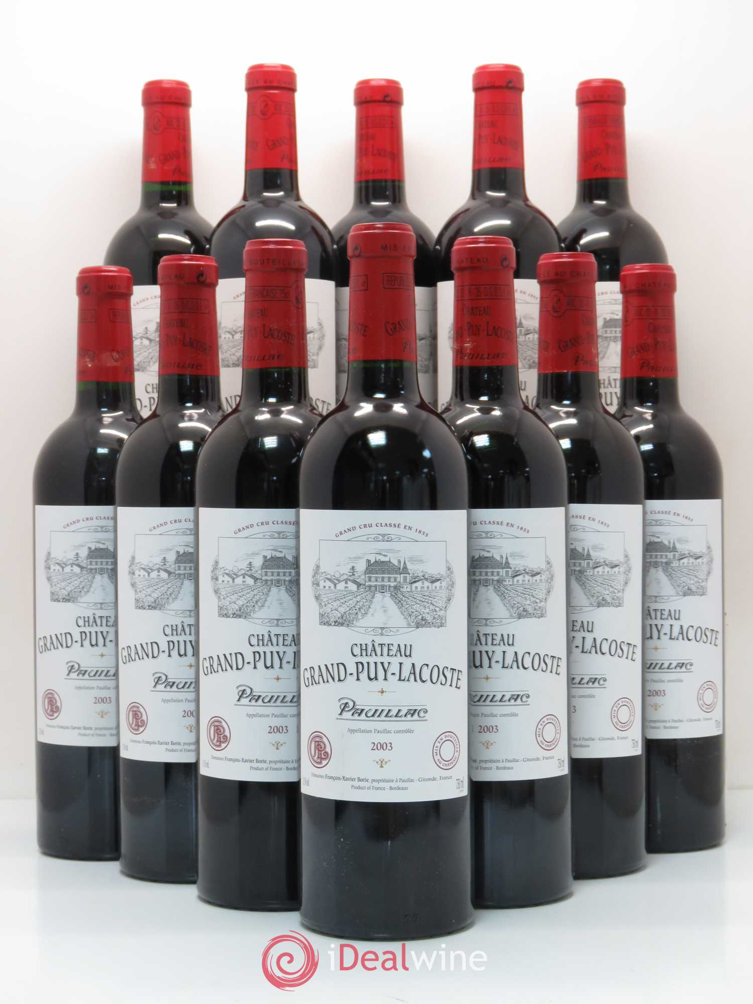 Château Grand Puy Lacoste 5ème Grand Cru Classé 2003 - Lot de 12 bouteilles - 0