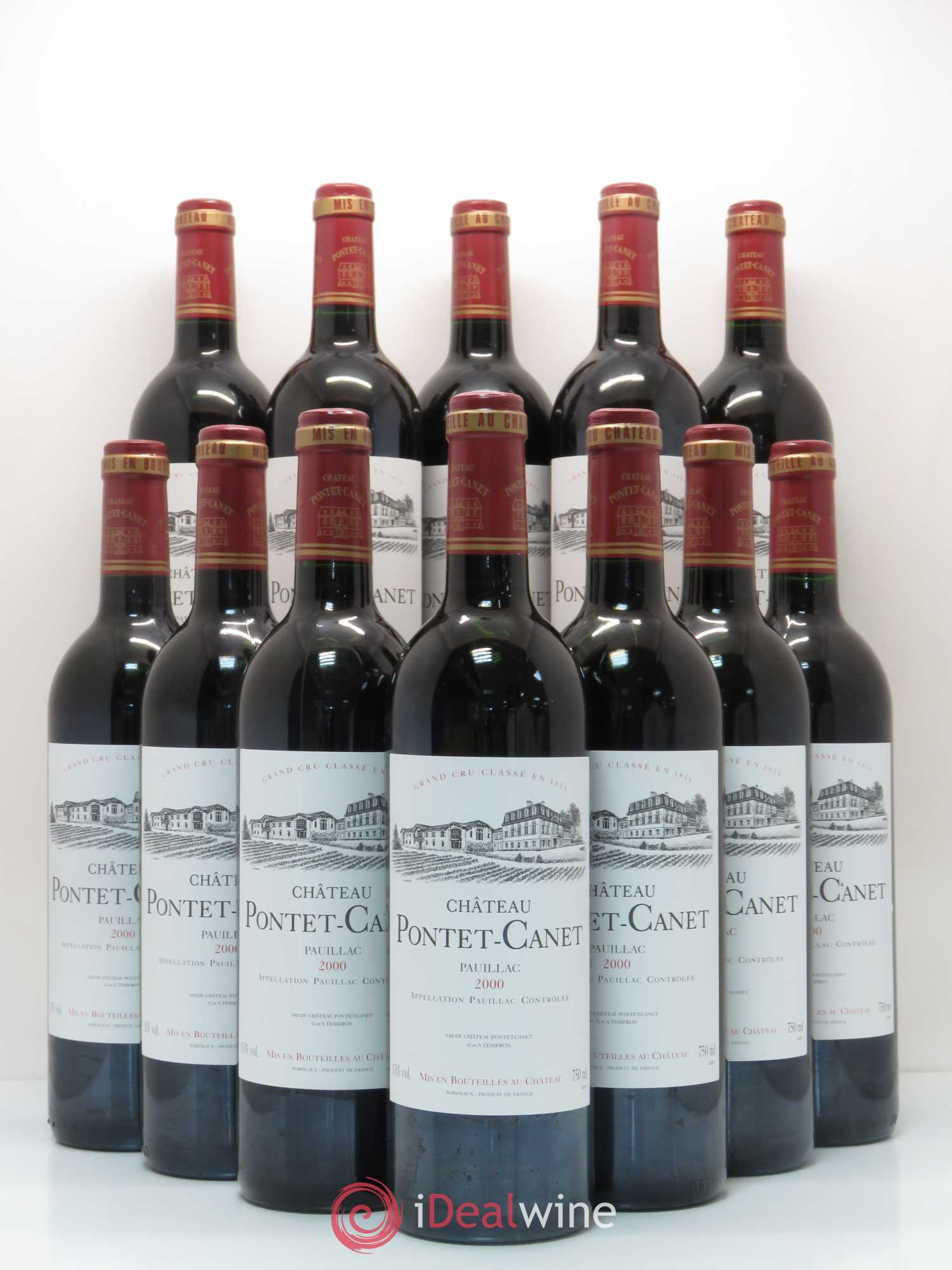 Château Pontet Canet 5ème Grand Cru Classé 2000 - Lot de 12 bouteilles - 0