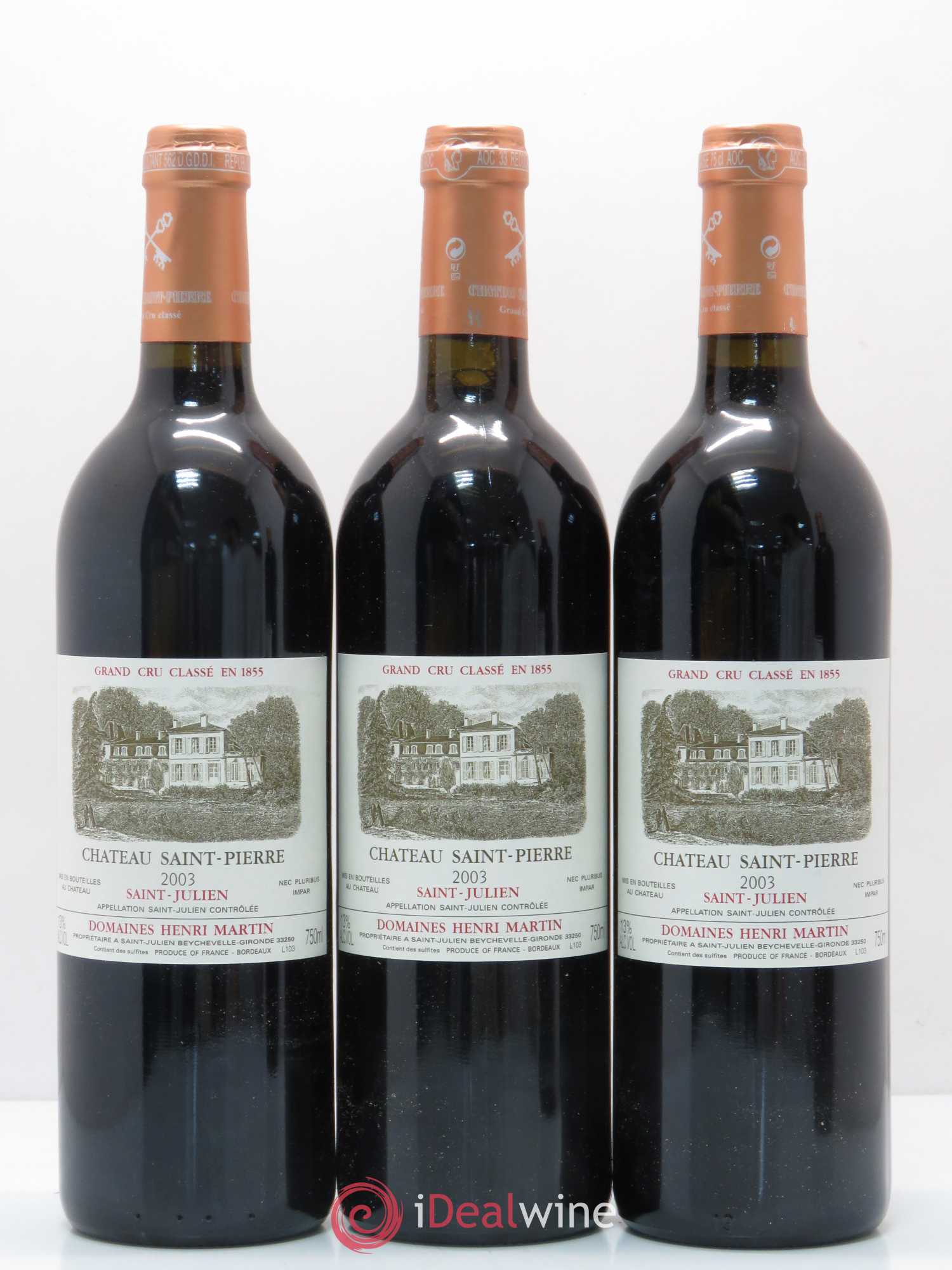 Château Saint-Pierre 4ème Grand Cru Classé 2003 - Lot de 6 bouteilles - 1