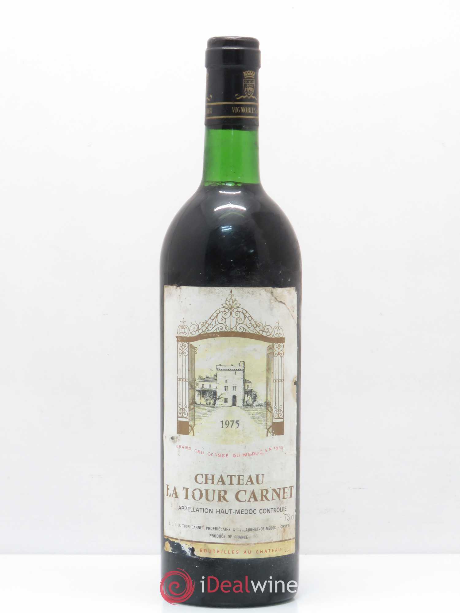Château la Tour Carnet 4ème Grand Cru Classé 1975 - Lot de 1 bouteille - 0