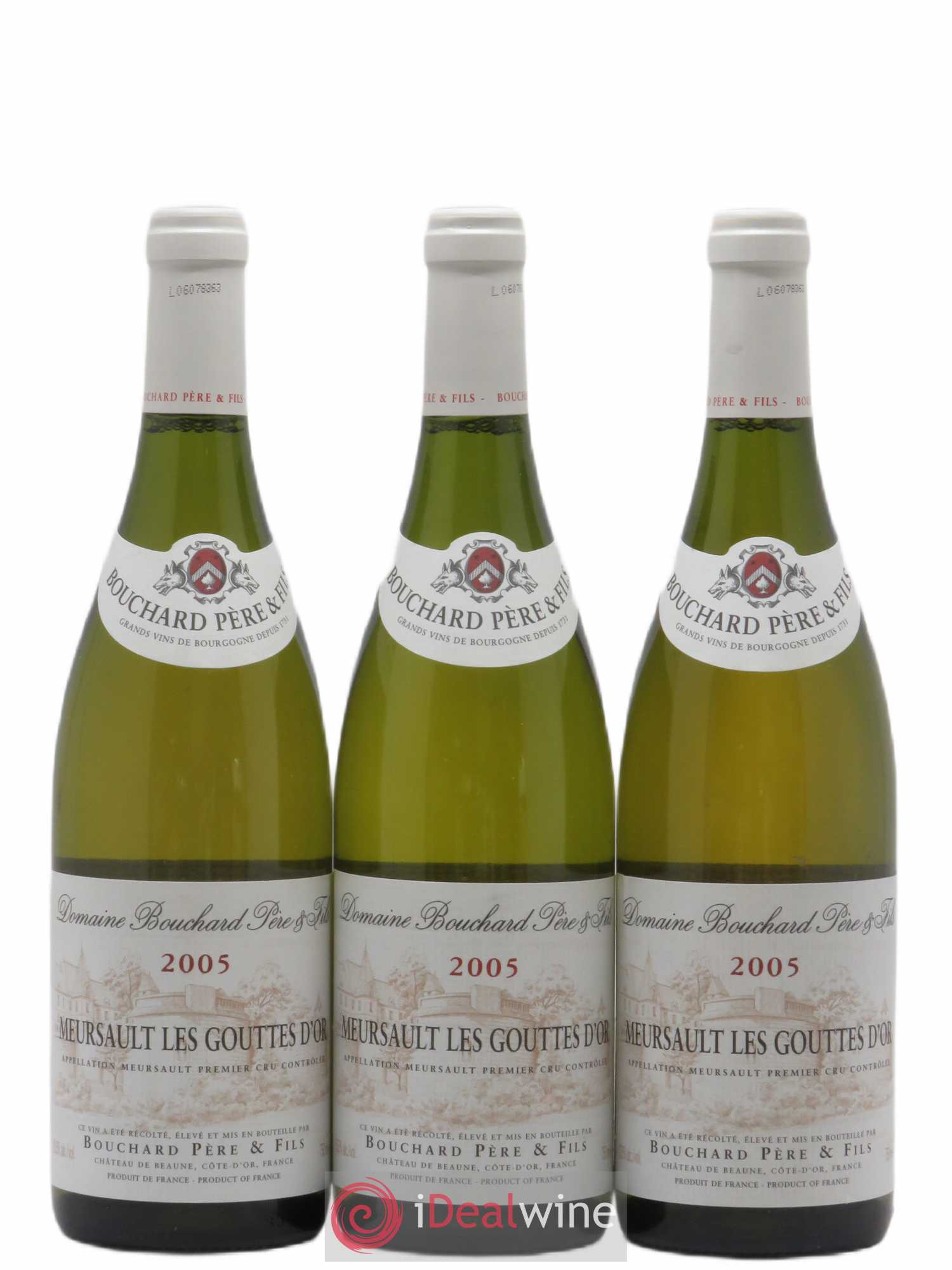 Meursault 1er Cru Les Gouttes d'Or Bouchard Père & Fils 2005 - Lot de 3 bouteilles - 0