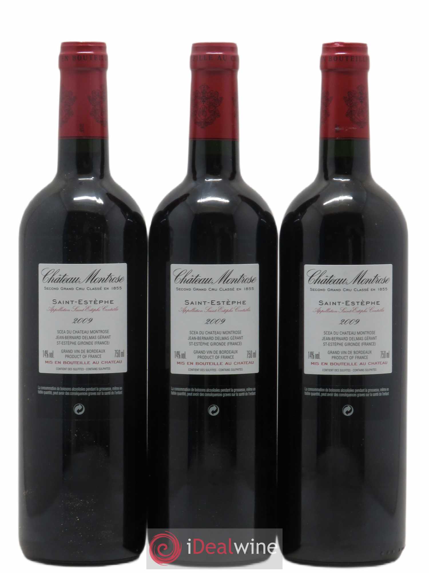 Château Montrose 2ème Grand Cru Classé 2009 - Lot de 3 bouteilles - 1