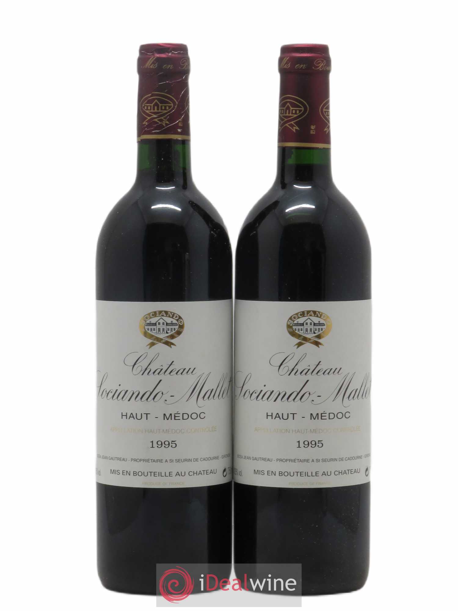 Château Sociando Mallet 1995 - Lot de 2 bouteilles - 0