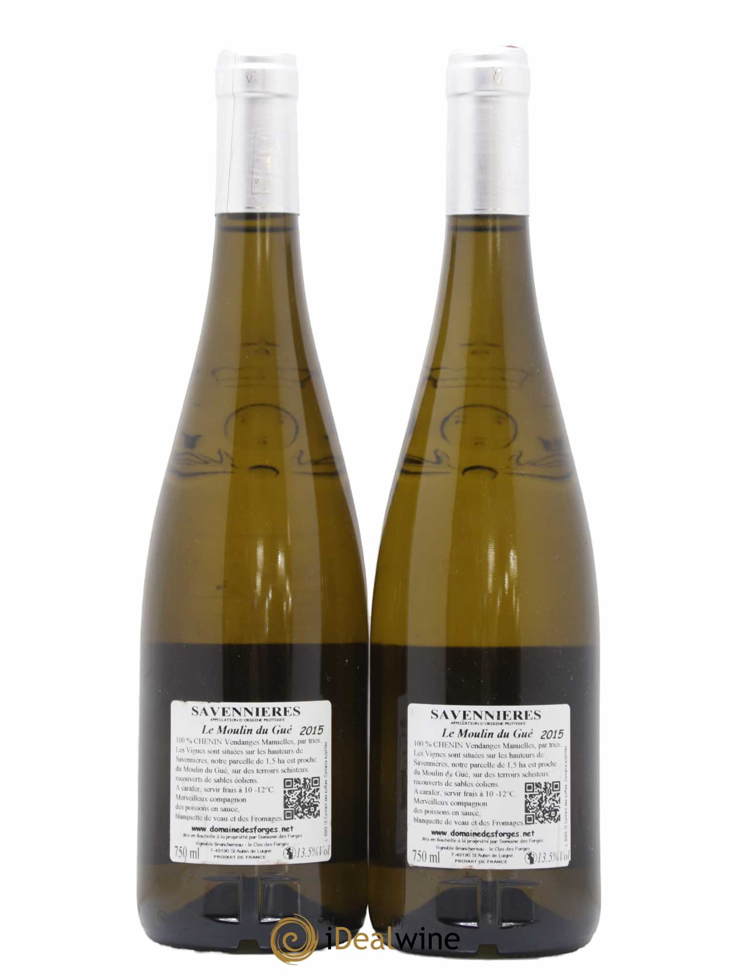 Savennières Le Moulin Du Gue Domaine des Forges (sans prix de réserve) 2015 - Posten von 2 Flaschen - 1