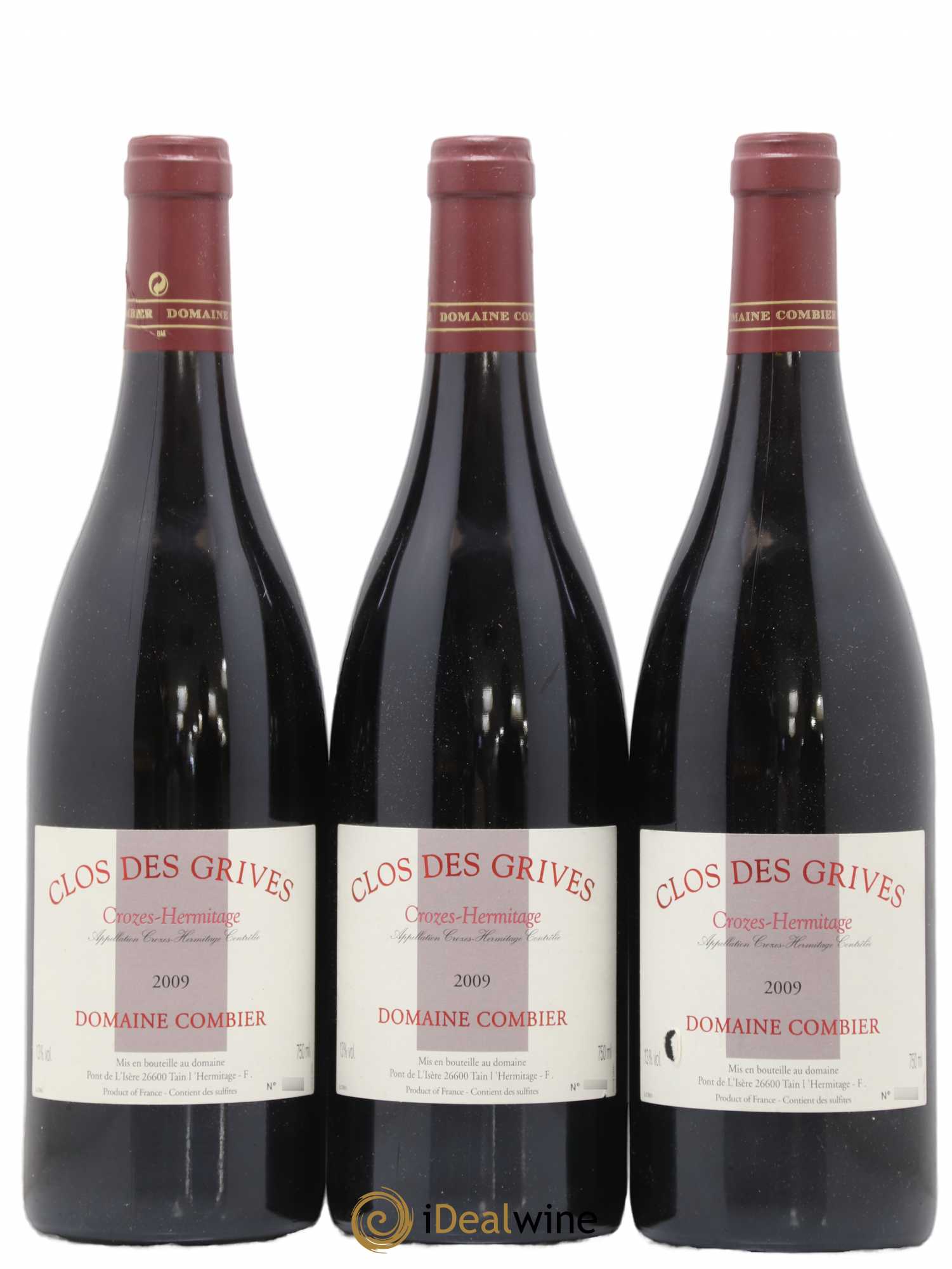 Crozes-Hermitage Clos des Grives Combier 2009 - Lot de 3 bouteilles - 0