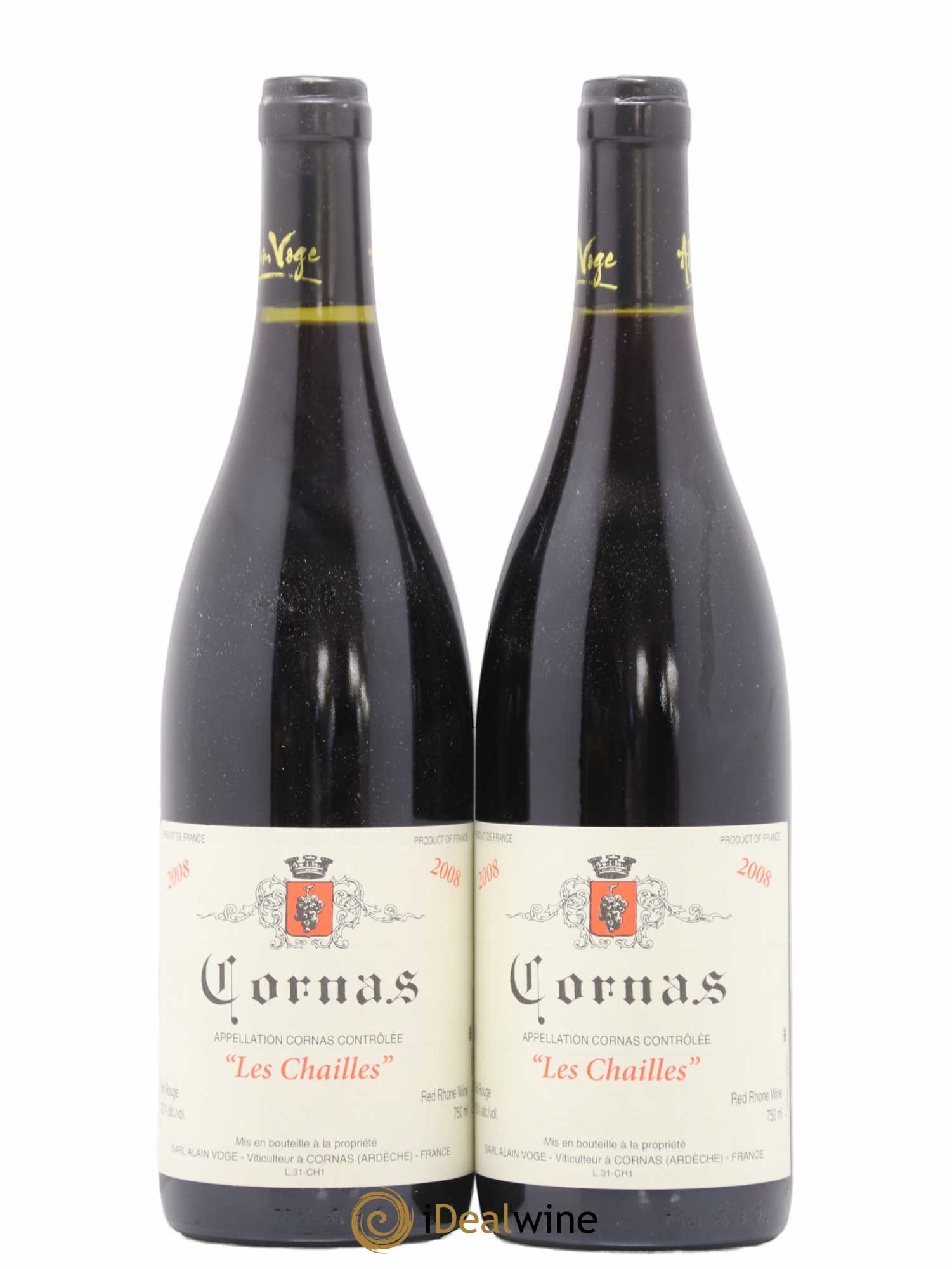Cornas Les Chailles Alain Voge (Domaine) 2008 - Lot de 2 bouteilles - 0