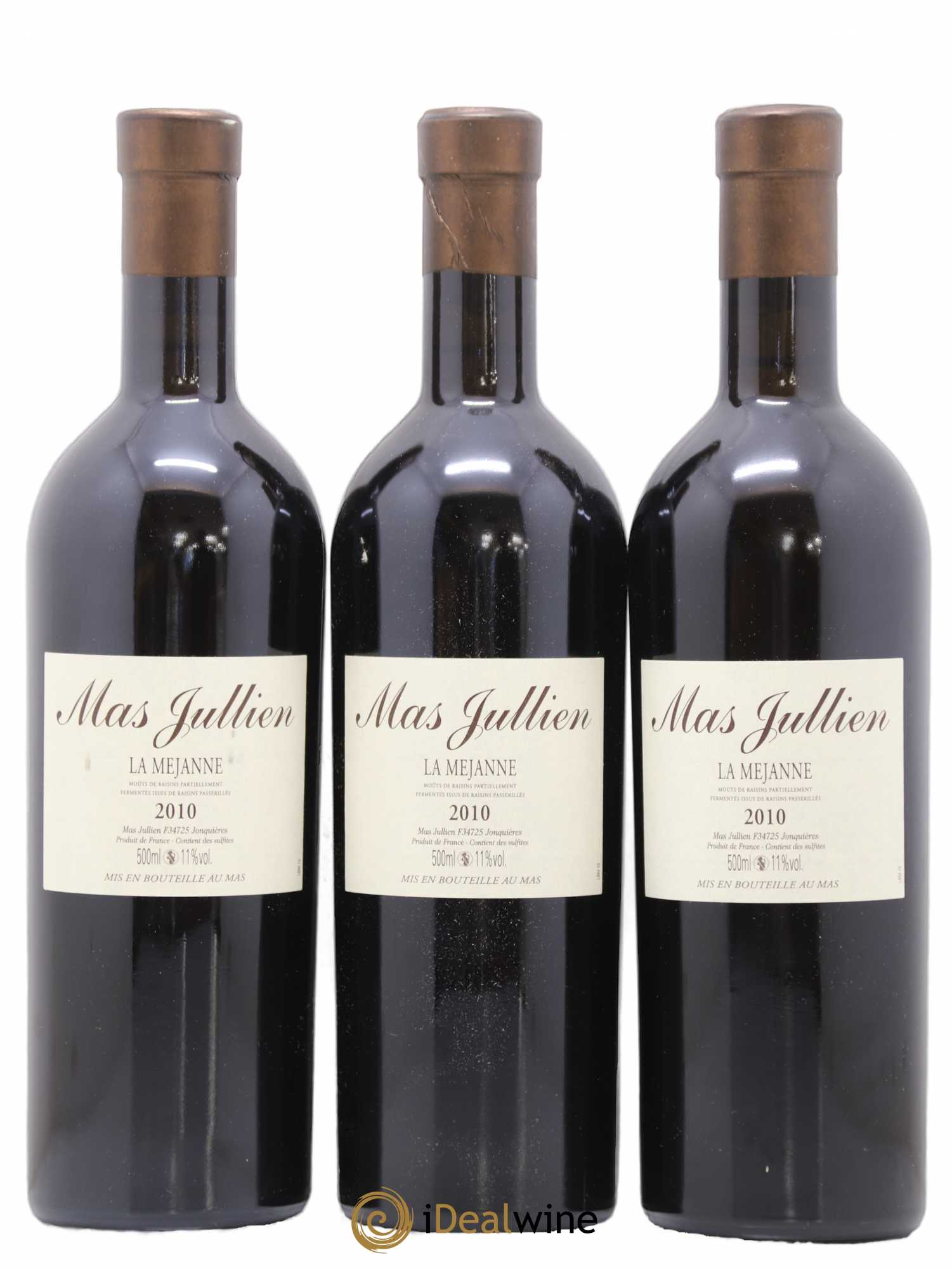 Moût de raisins partiellement fermenté issu de raisins passerillés La Mejanne Mas Jullien - Olivier Jullien 50 CL 2010 - Lotto di 3 bottiglie - 0