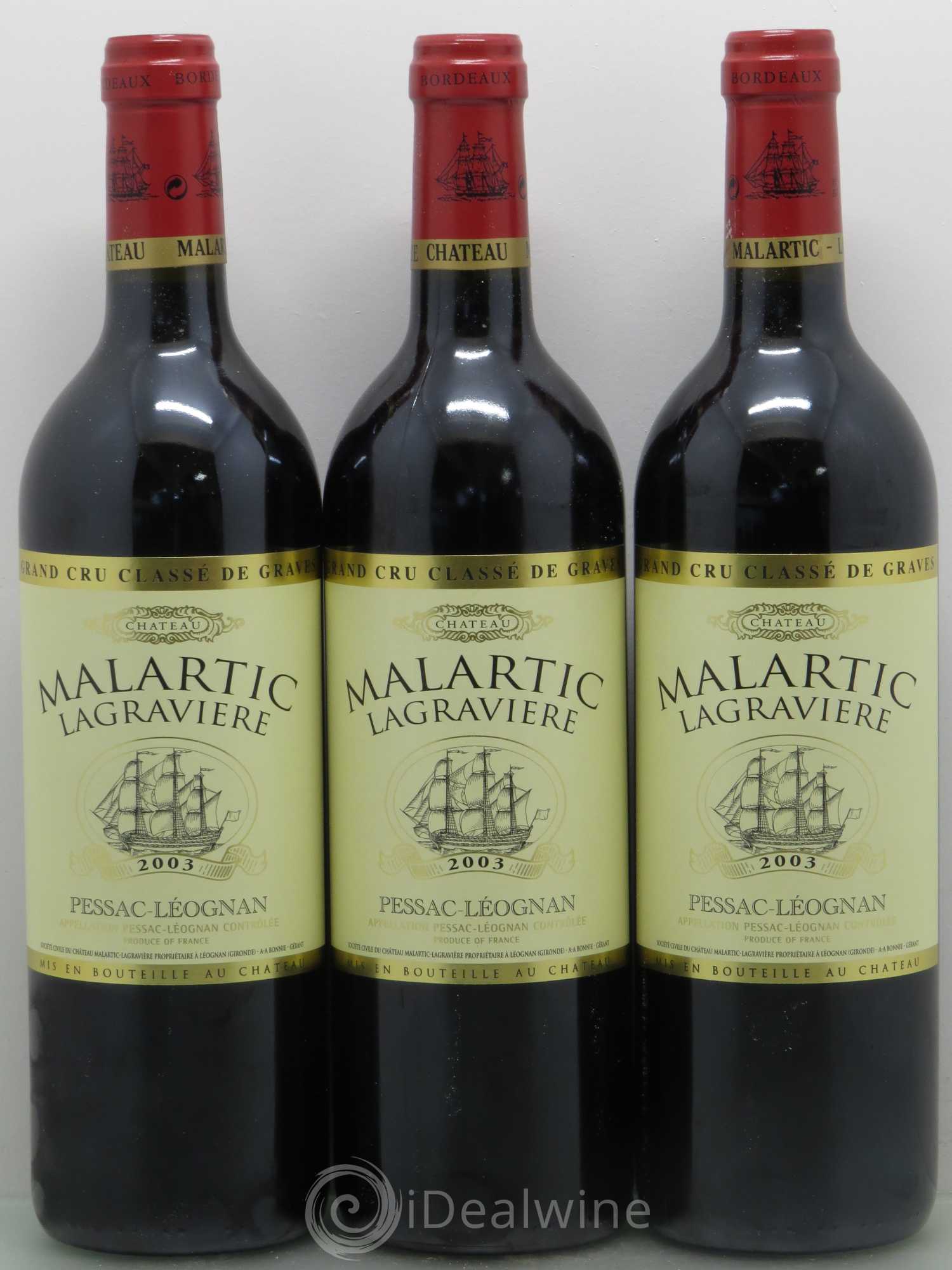 Château Malartic-Lagravière Cru Classé de Graves 2003 - Lot de 6 bouteilles - 1