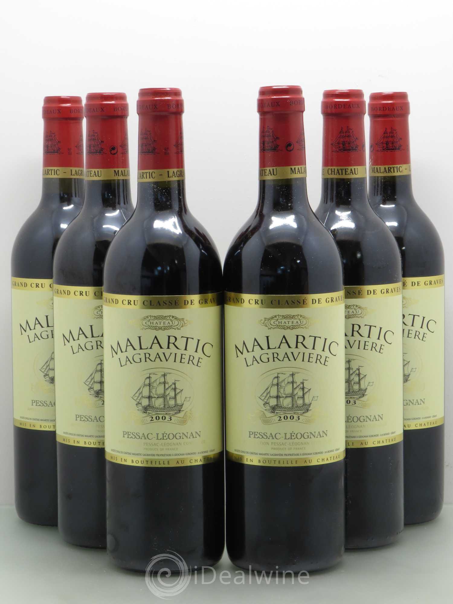 Château Malartic-Lagravière Cru Classé de Graves 2003 - Lot de 6 bouteilles - 0