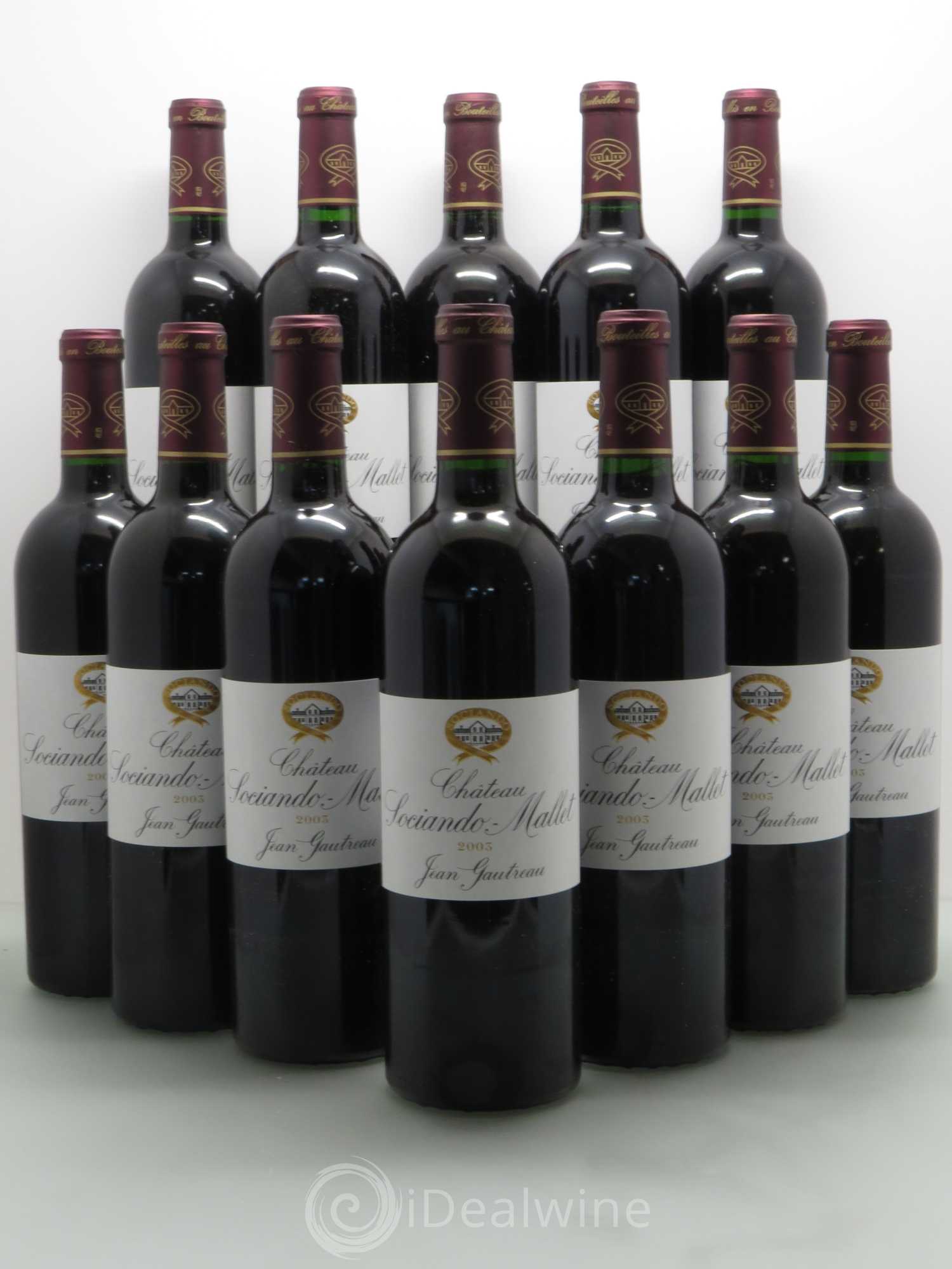 Château Sociando Mallet 2003 - Lot de 12 bouteilles - 0