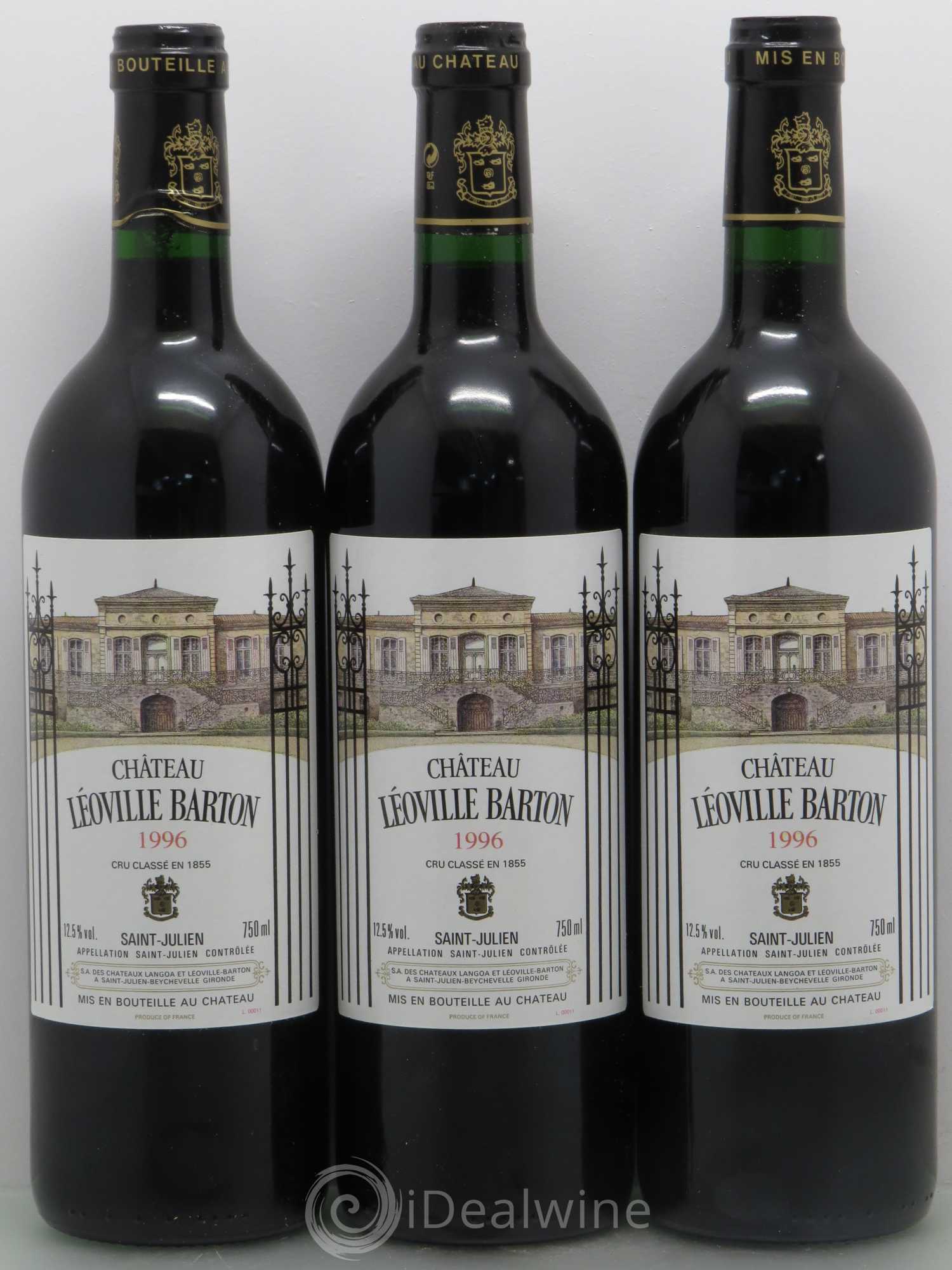 Château Léoville Barton 2ème Grand Cru Classé 1996 - Lot de 12 bouteilles - 1