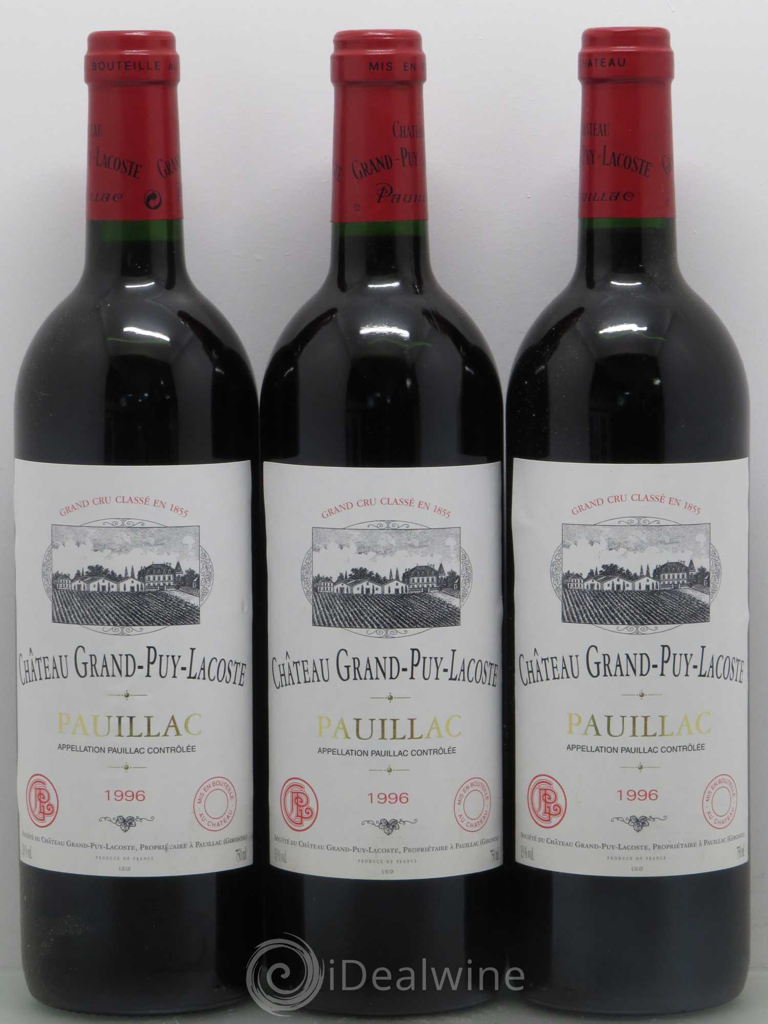 Château Grand Puy Lacoste 5ème Grand Cru Classé 1996 - Lot de 12 bouteilles - 1