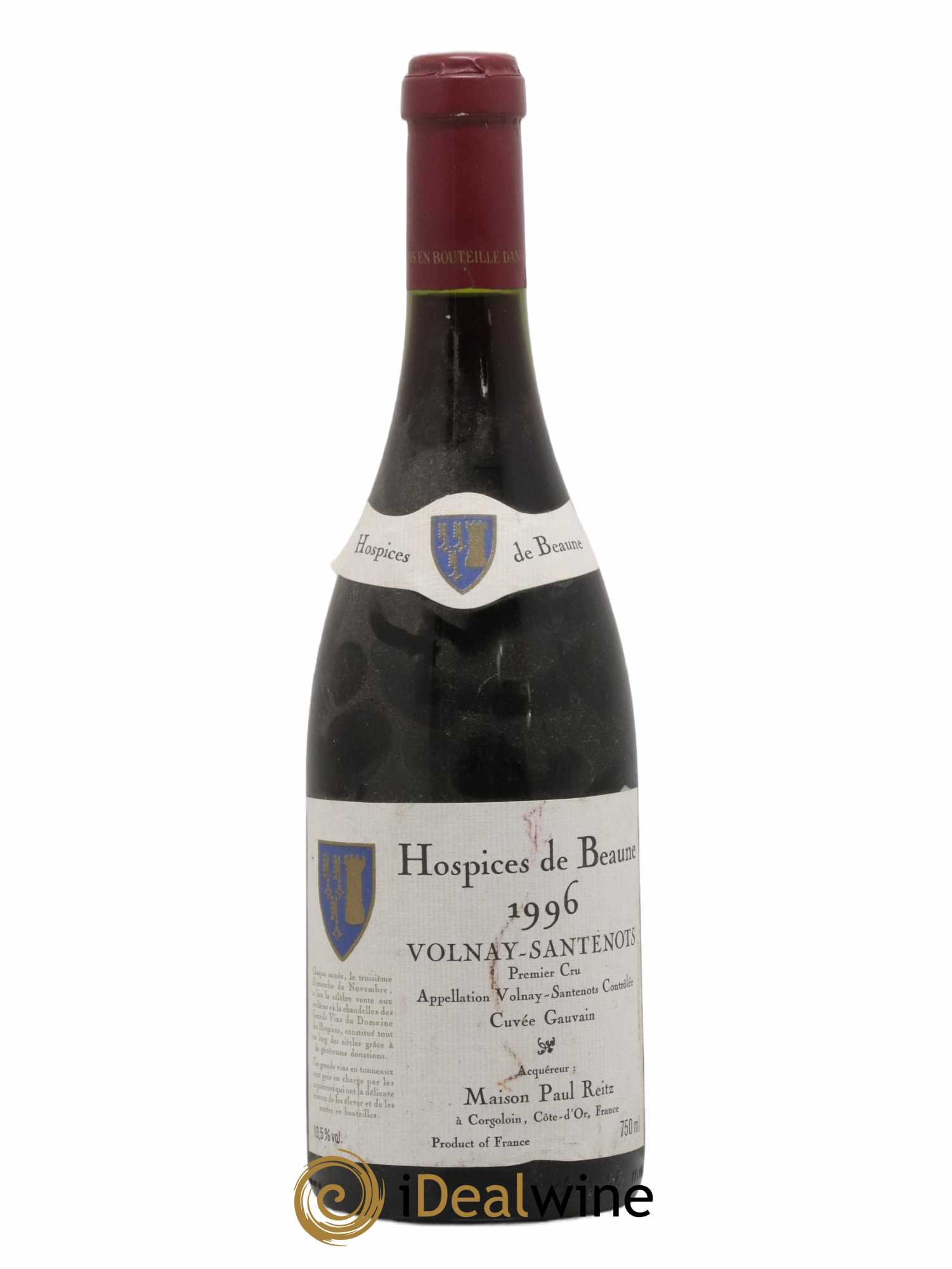 Volnay 1er Cru Santenots Cuvée Gauvain Maison Paul Reitz Hospices De Beaune 1996 - Lot de 1 bouteille - 0