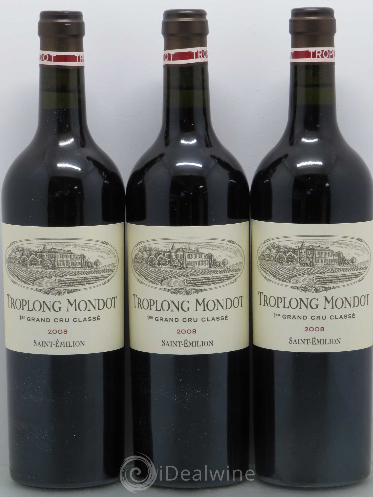 Château Troplong Mondot 1er Grand Cru Classé B 2008 - Lot de 12 bouteilles - 1
