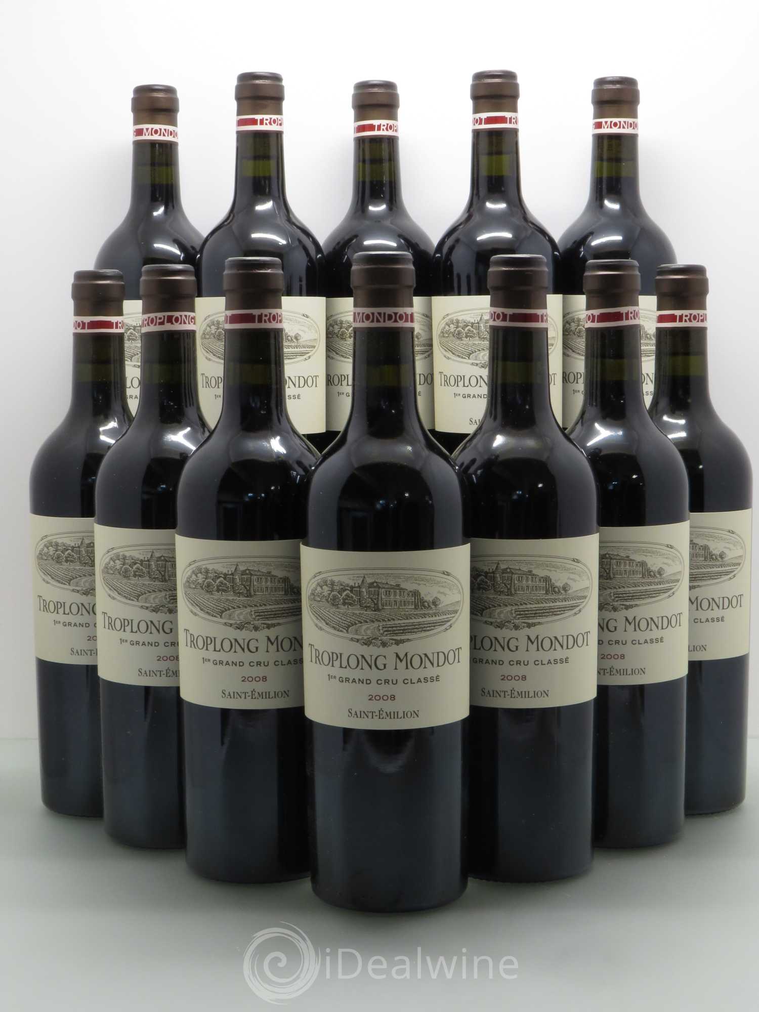 Château Troplong Mondot 1er Grand Cru Classé B 2008 - Lot de 12 bouteilles - 0
