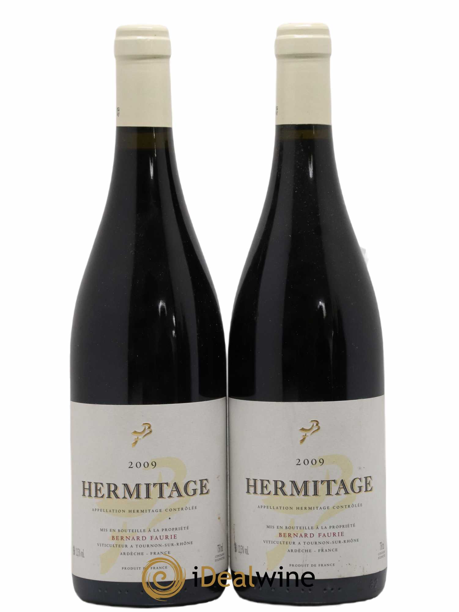 Hermitage Greffieux Bessards (capsule blanche) Bernard Faurie 2009 - Lot de 2 bouteilles - 0
