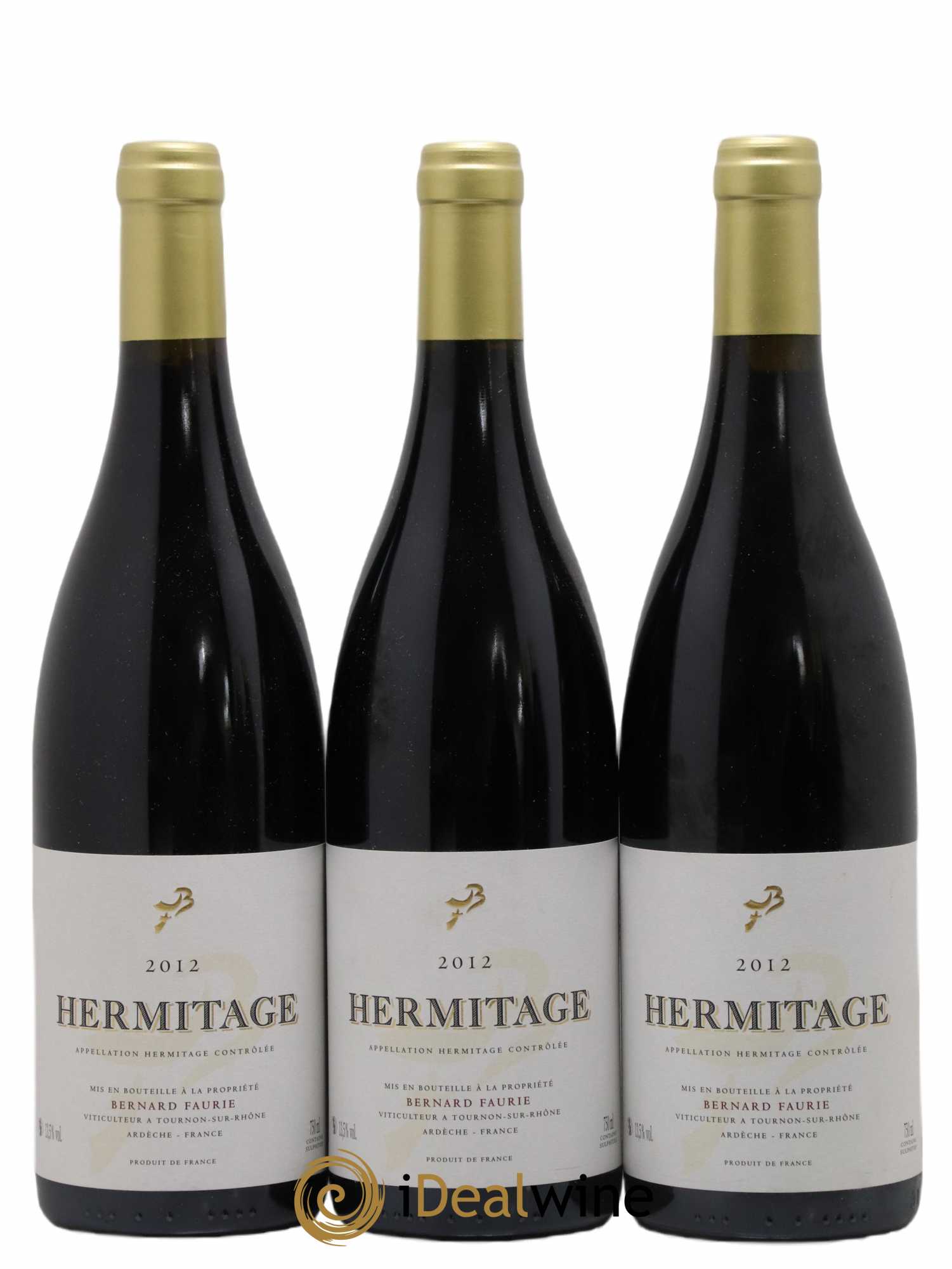 Hermitage Bessards Méal (capsule dorée) Bernard Faurie 2012 - Lot de 3 bouteilles - 0