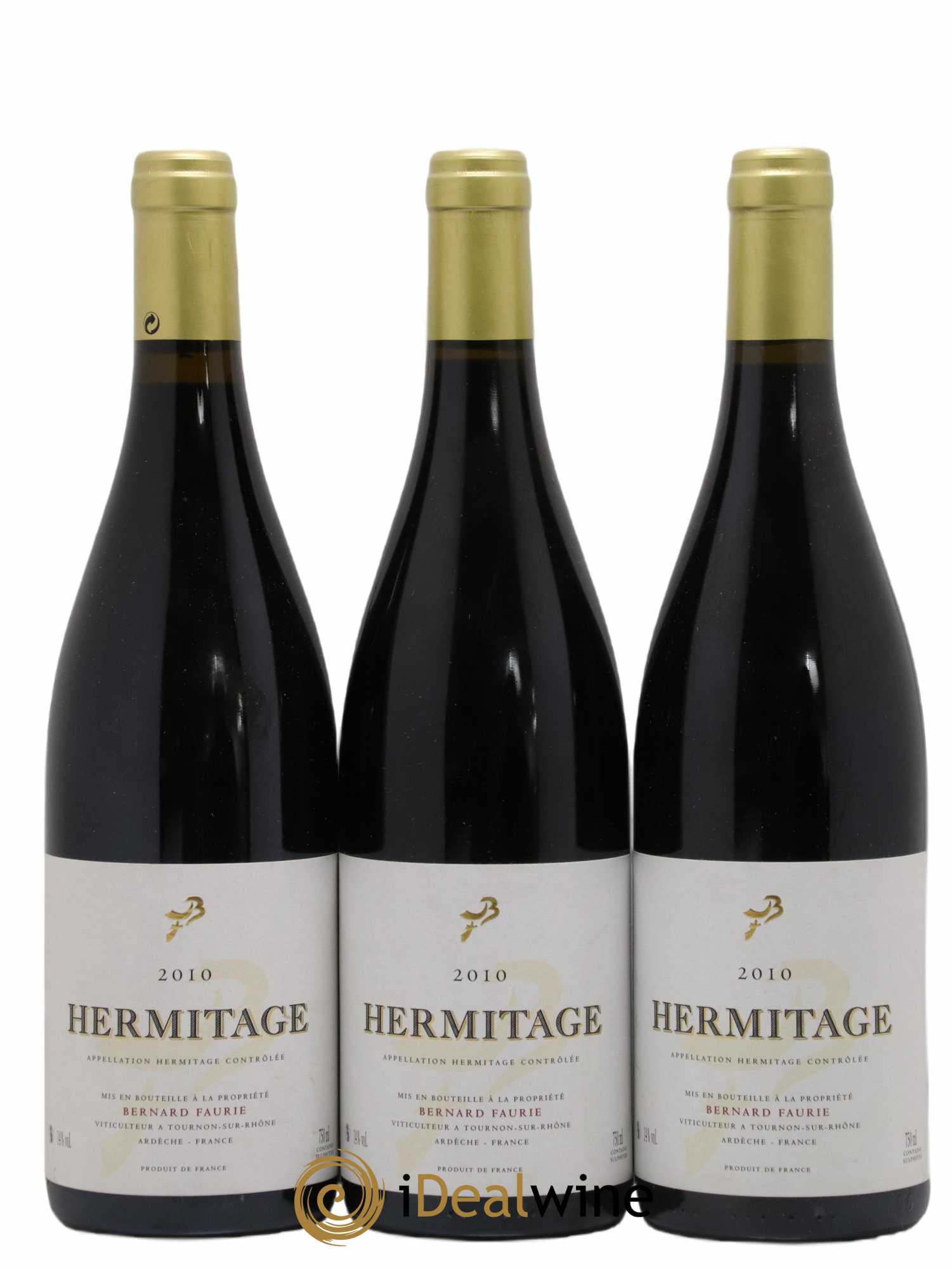 Hermitage Bessards Méal (capsule dorée) Bernard Faurie 2010 - Lot de 3 bouteilles - 0