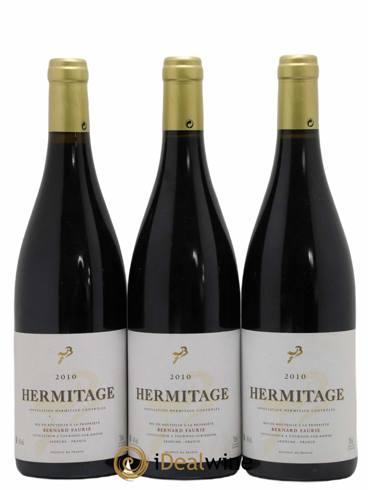 Hermitage Bessards Méal (capsule dorée) Bernard Faurie 2010 - Lot de 3 bouteilles - 0