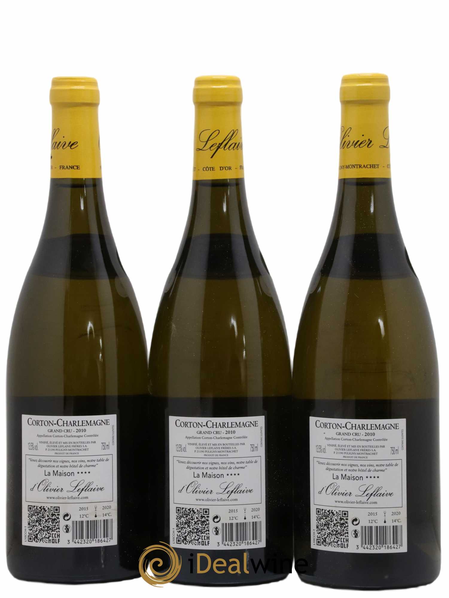Corton-Charlemagne Grand Cru Olivier Leflaive 2010 - Lot de 3 bouteilles - 1